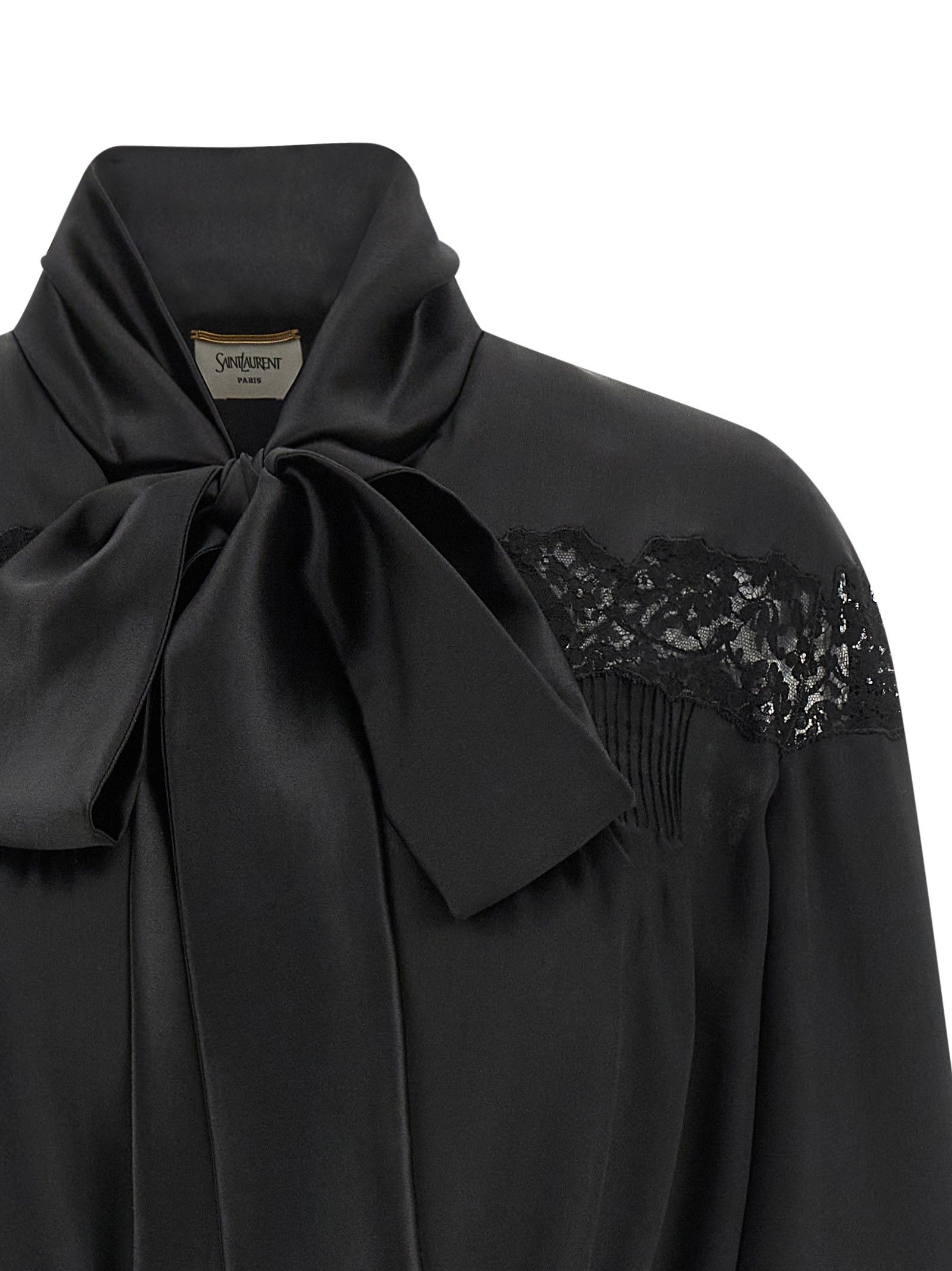 Saint Laurent Paris Lace Silk Shirt Size XS / US 0-2 / IT 36-38 - 3 Thumbnail