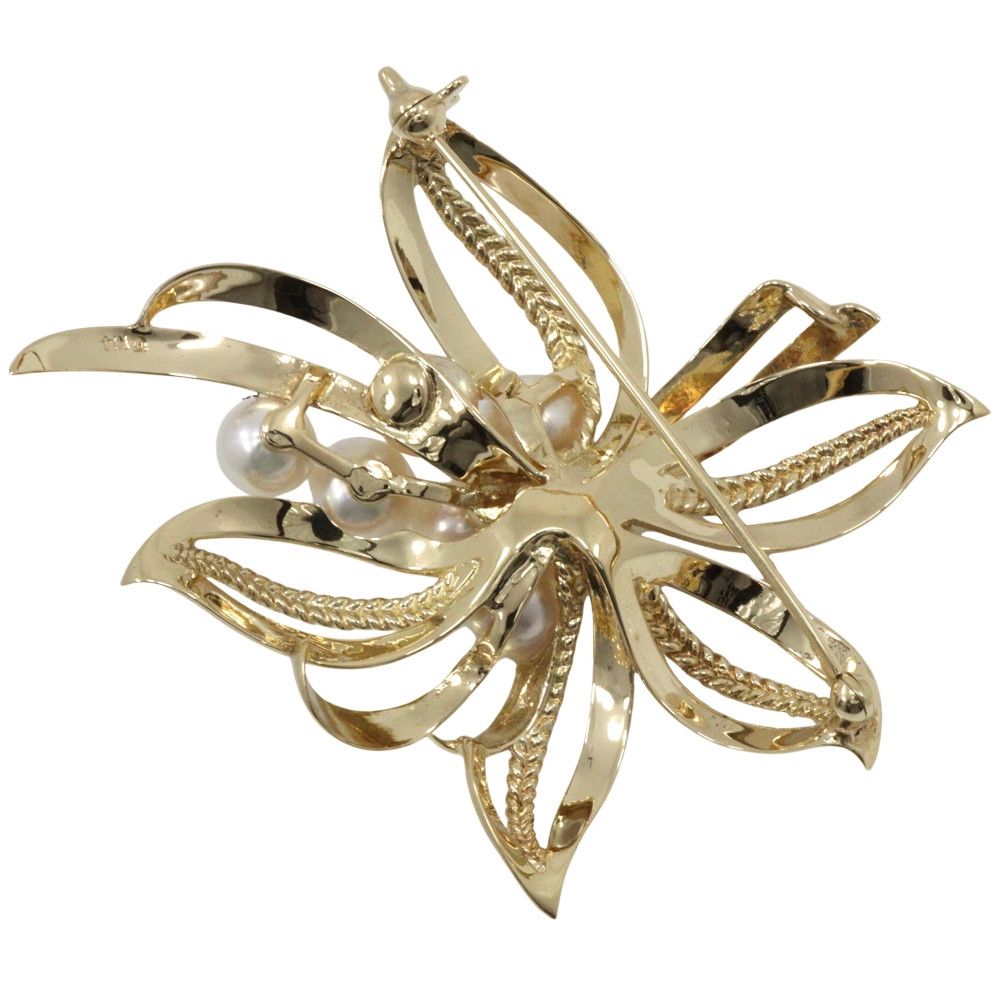 Mikimoto Mikimoto Mikimoto Pearl K14 Yellow Gold Brooch Precious Metal Brooch DUTY FREE for USA Size ONE SIZE - 2 Thumbnail