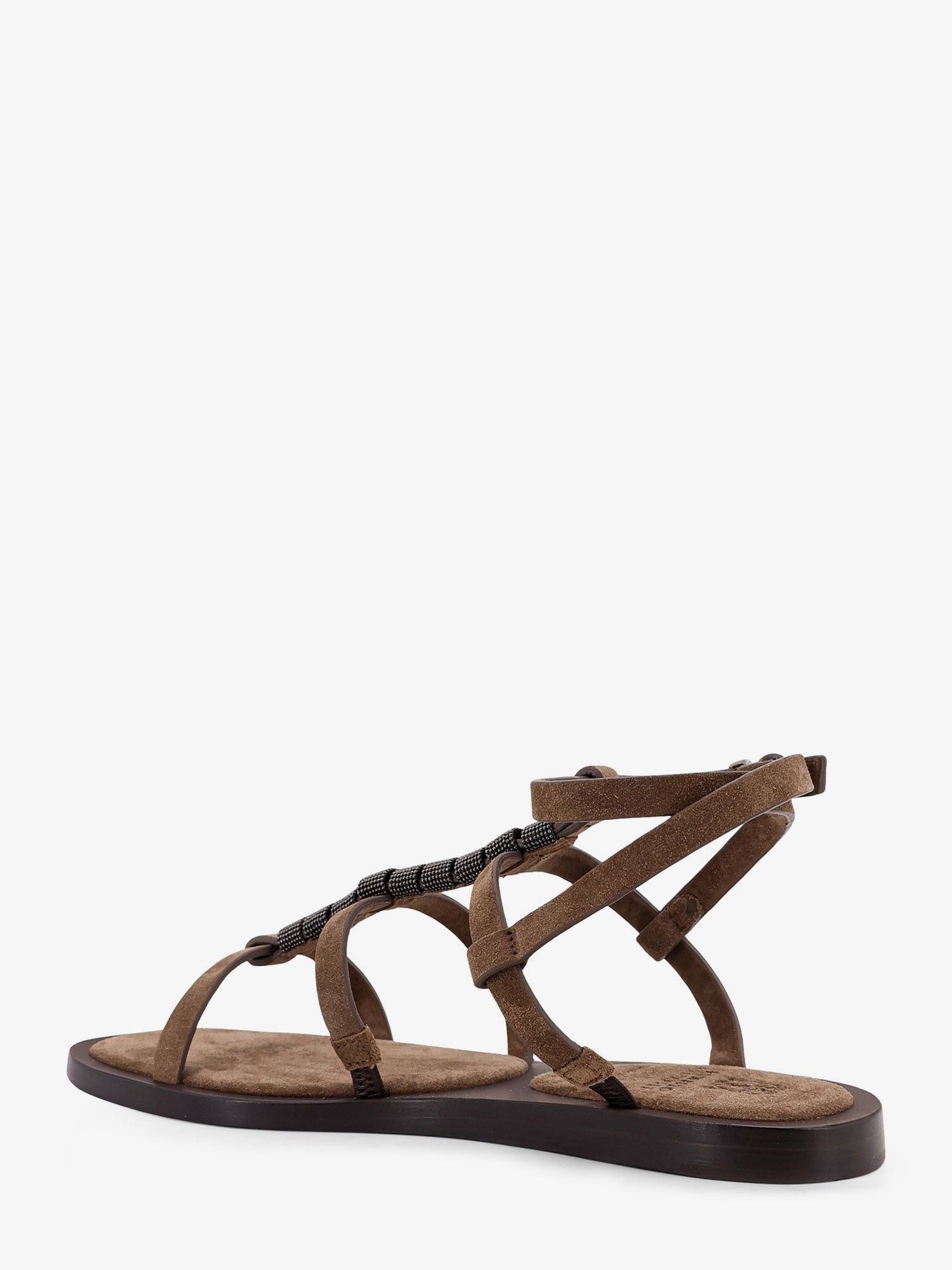 Brunello Cucinelli Brunello Cucinelli Suede sandals with Monili details IT 41 Women - USA Tariffs Included Size US 11 / IT 41 - 3 Thumbnail