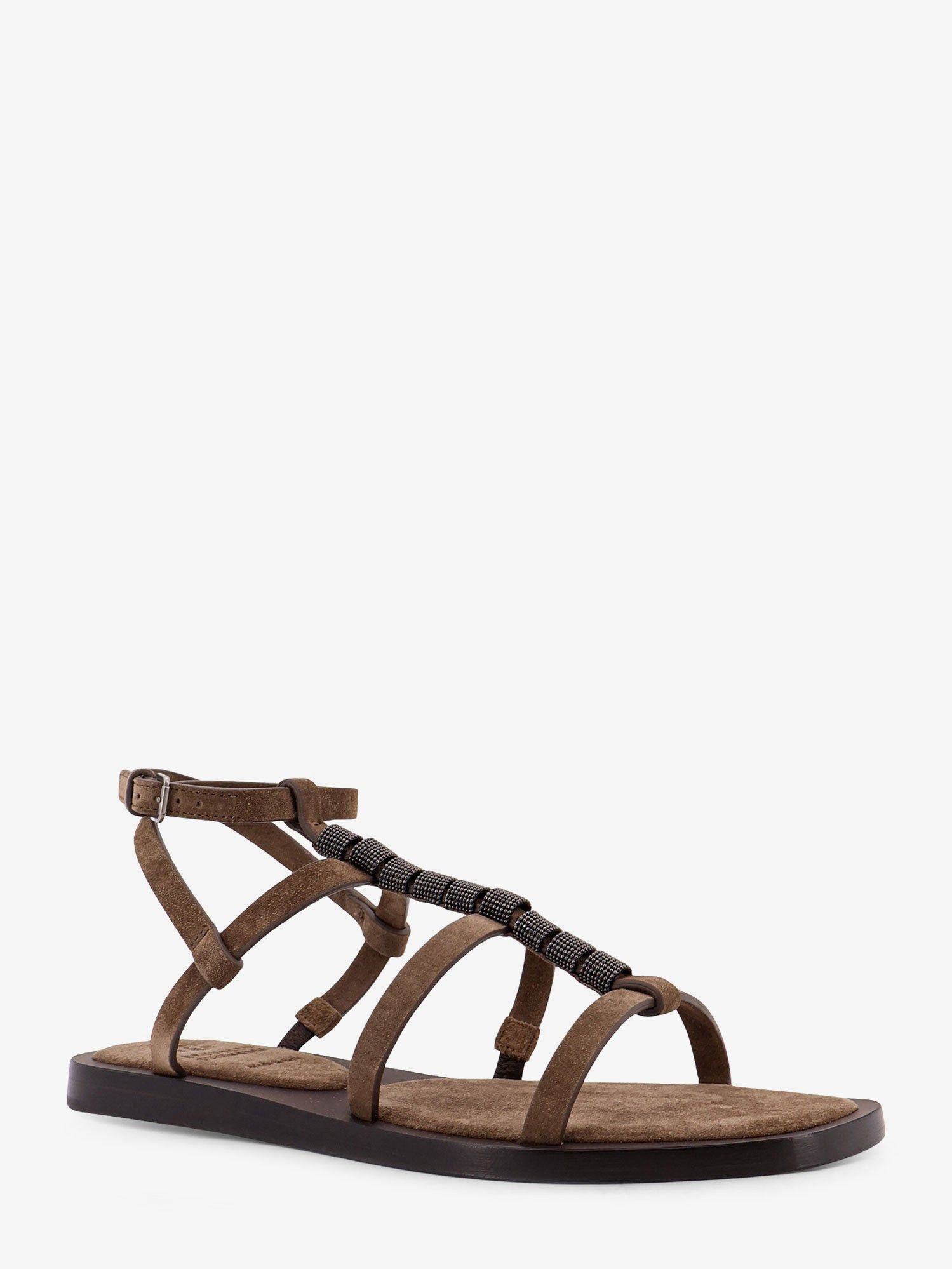 Brunello Cucinelli Brunello Cucinelli Suede sandals with Monili details IT 41 Women - USA Tariffs Included Size US 11 / IT 41 - 2 Thumbnail
