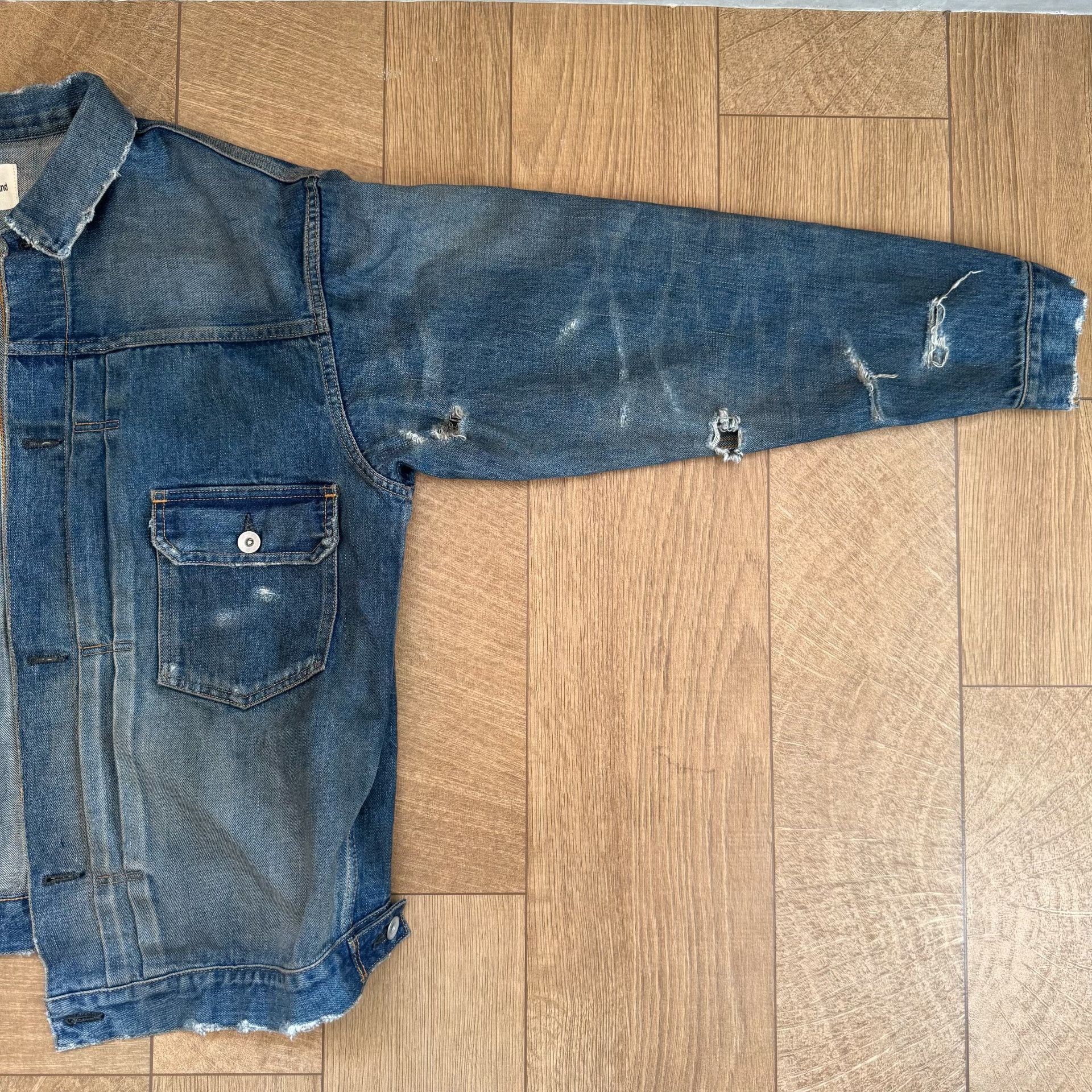 Greatland Apparel greatLAnd Distressed Washed Denim Jacket Size US M / EU 48-50 / 2 - 6 Thumbnail