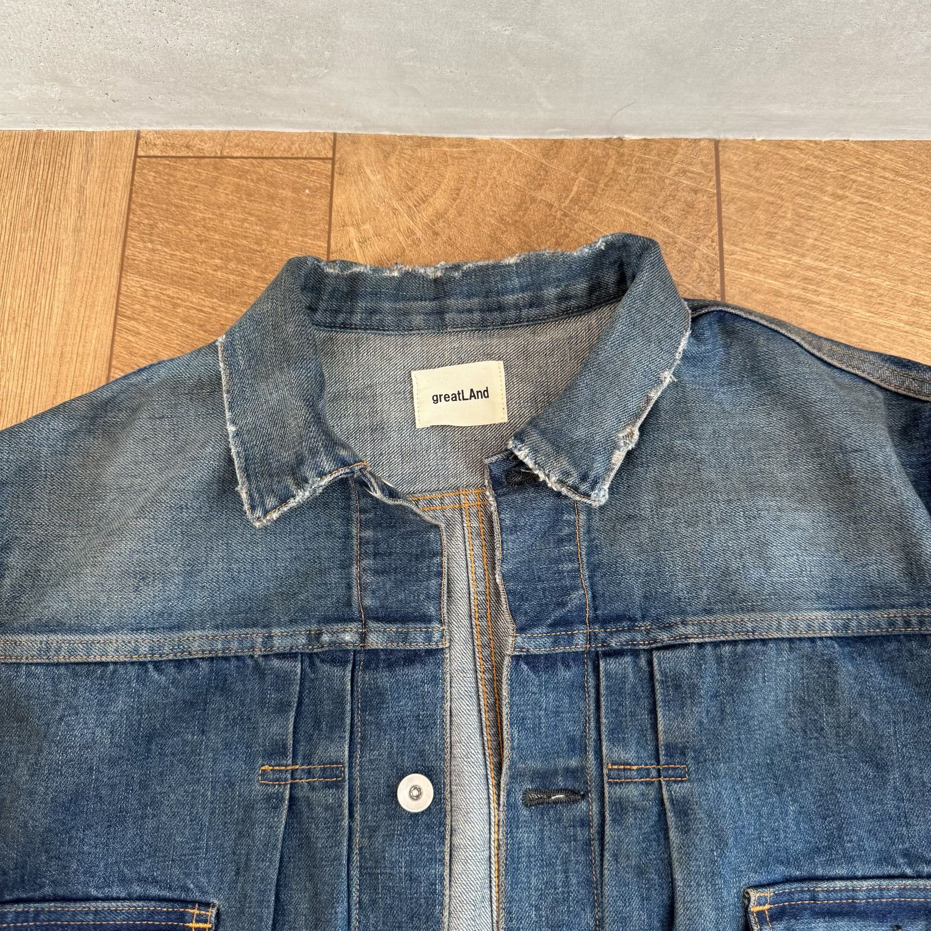 Greatland Apparel greatLAnd Distressed Washed Denim Jacket Size US M / EU 48-50 / 2 - 3 Thumbnail