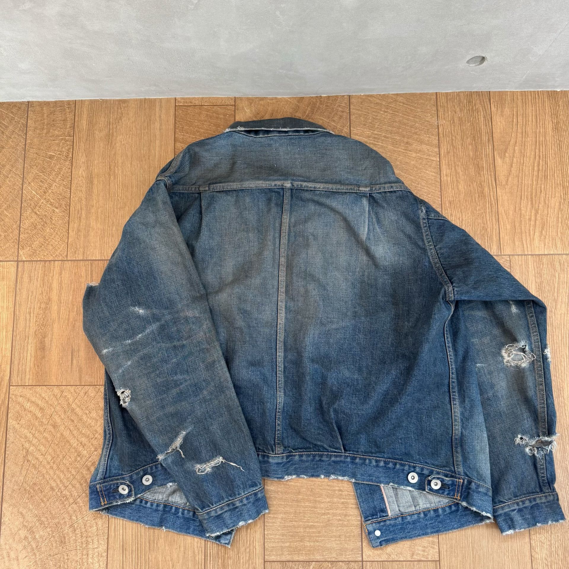 Greatland Apparel greatLAnd Distressed Washed Denim Jacket Size US M / EU 48-50 / 2 - 2 Thumbnail