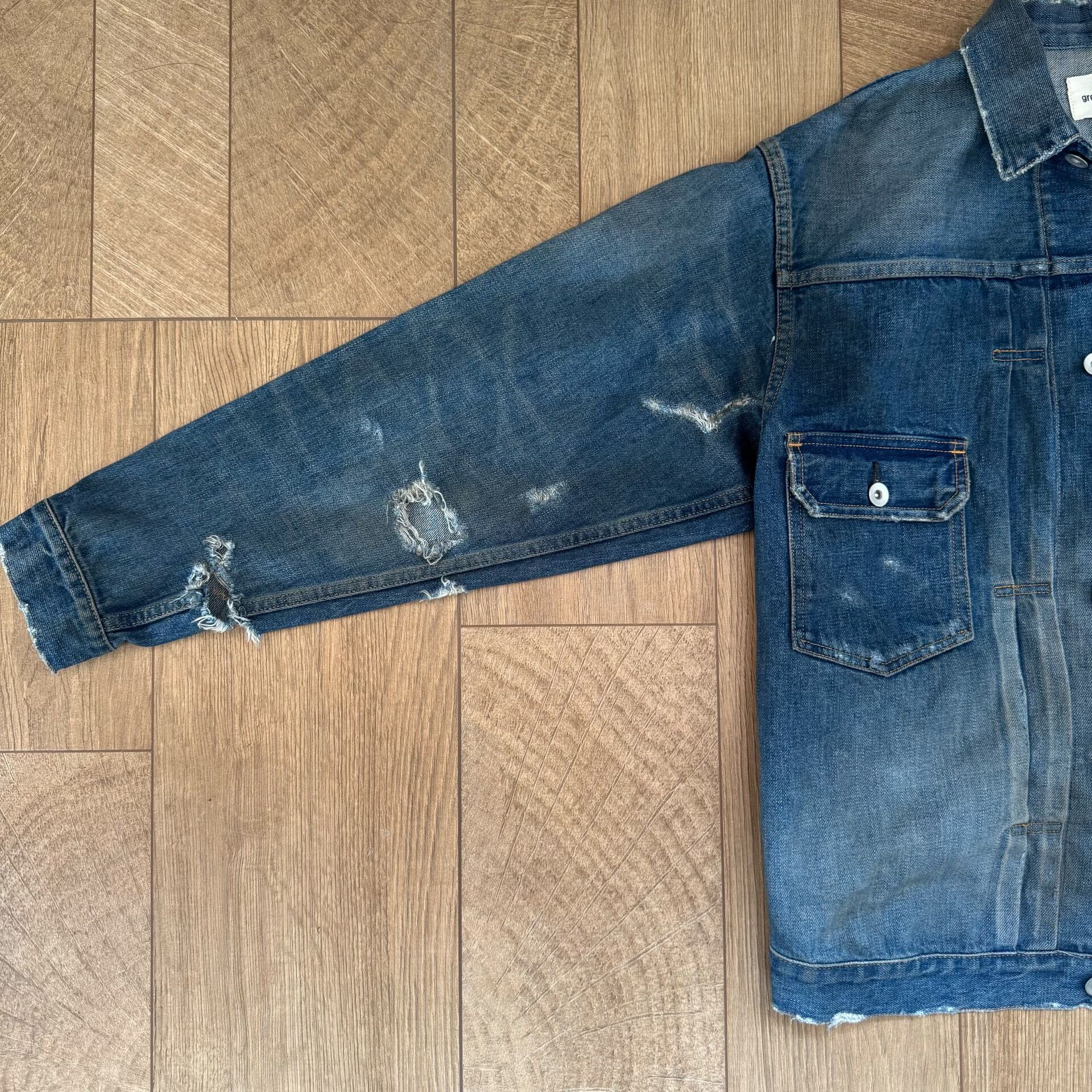 Greatland Apparel greatLAnd Distressed Washed Denim Jacket Size US M / EU 48-50 / 2 - 5 Thumbnail