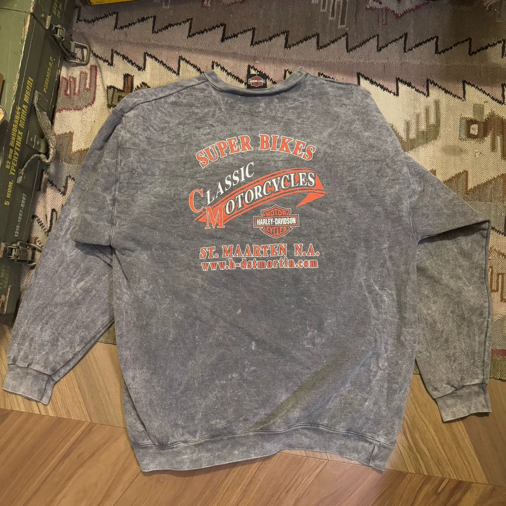 Harley Davidson Harley Davidson Washed Vintage Sweatshirt Size US L / EU 52-54 / 3 - 3 Thumbnail