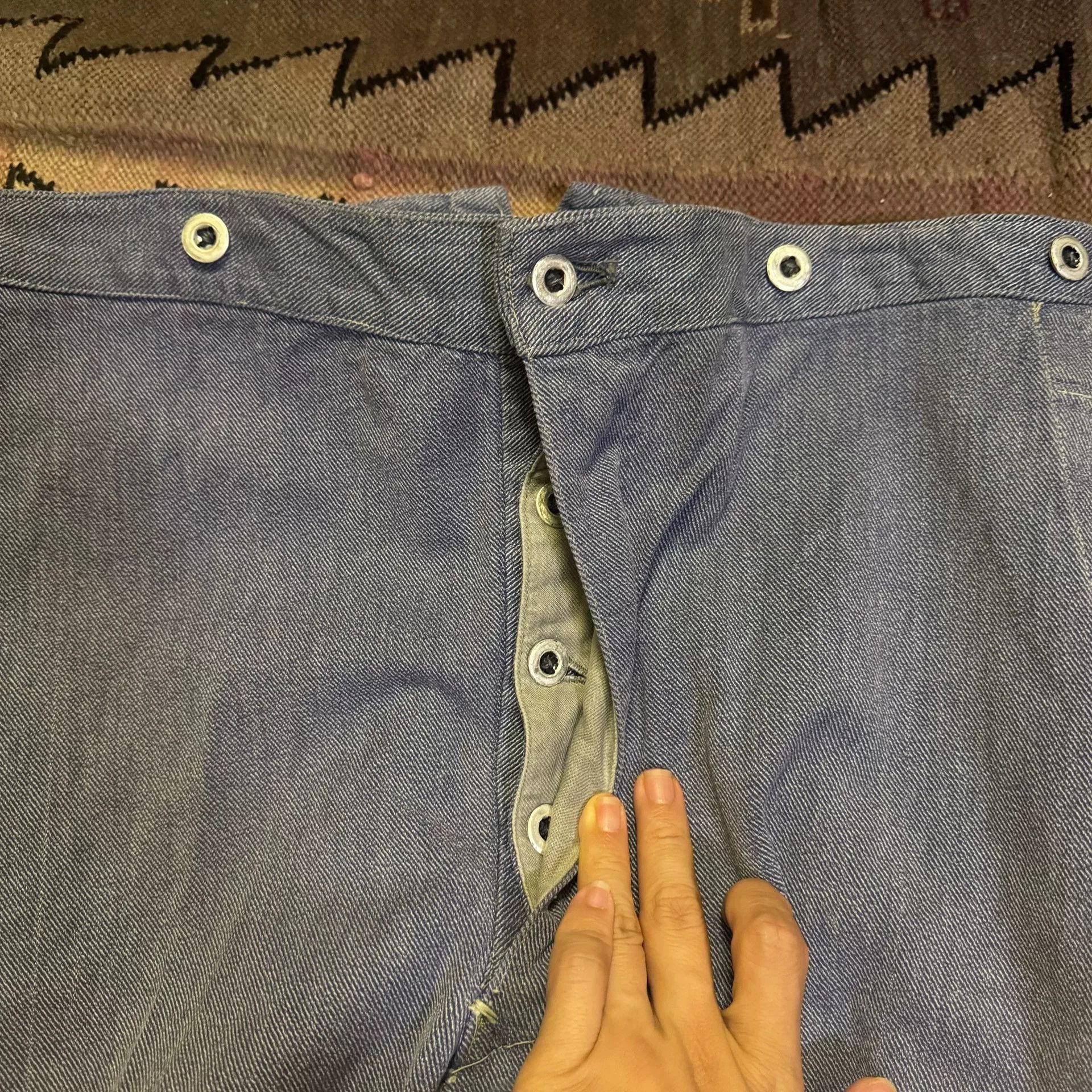 Vintage 1940s Swiss Vintage Denim Pants Size US 40 / EU 56 - 4 Thumbnail