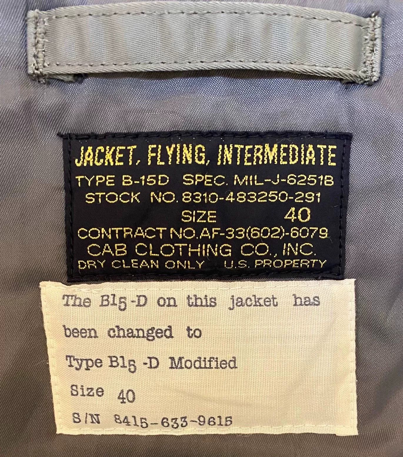 Vintage USA B-15D(MOD) Air Force Flight Jacket Size US XXS / EU 40 - 4 Thumbnail