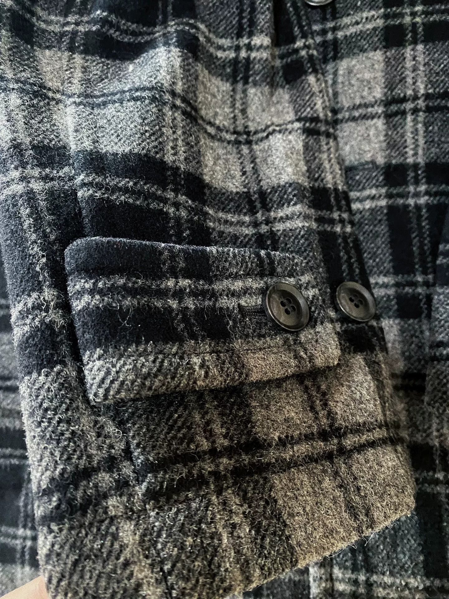 Vintage 1990s PPFM Vintage Carbon Gray Wool Coat Size US L / EU 52-54 / 3 - 6 Thumbnail
