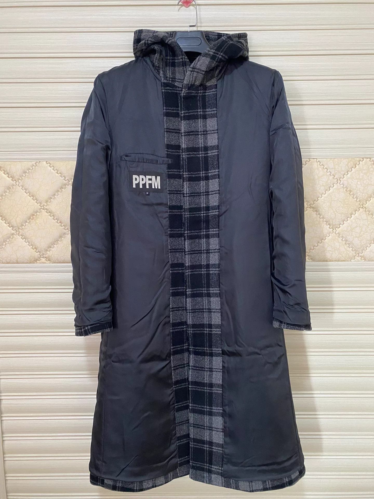 Vintage 1990s PPFM Vintage Carbon Gray Wool Coat Size US L / EU 52-54 / 3 - 4 Thumbnail