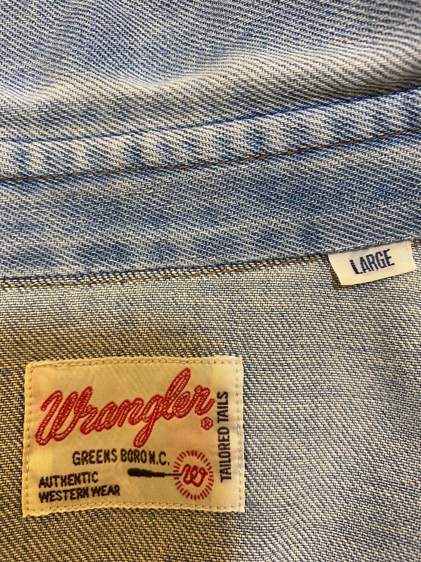 Wrangler 80s Wrangler Western Denim Shirt Size US L / EU 52-54 / 3 - 5 Thumbnail