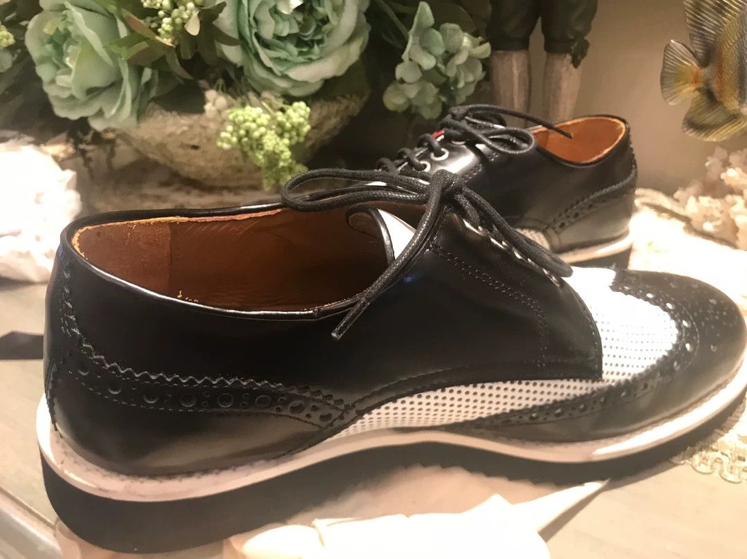 Moschino Moschino Black White Leather Casual Shoes Size US 8 / EU 41 - 3 Thumbnail