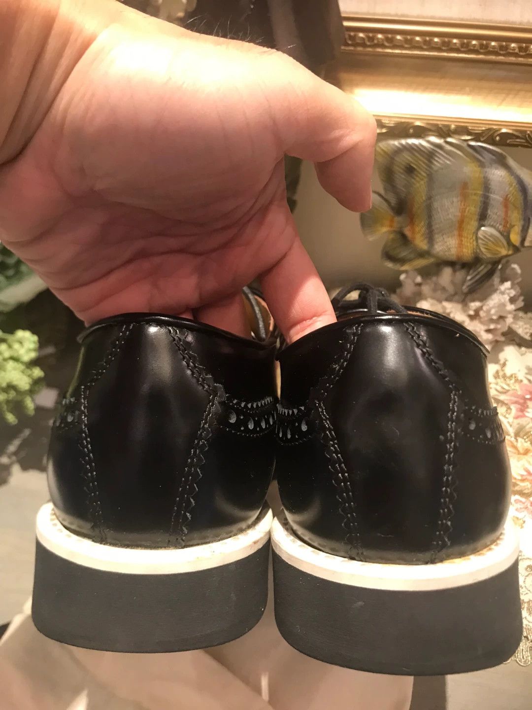 Moschino Moschino Black White Leather Casual Shoes Size US 8 / EU 41 - 9 Thumbnail