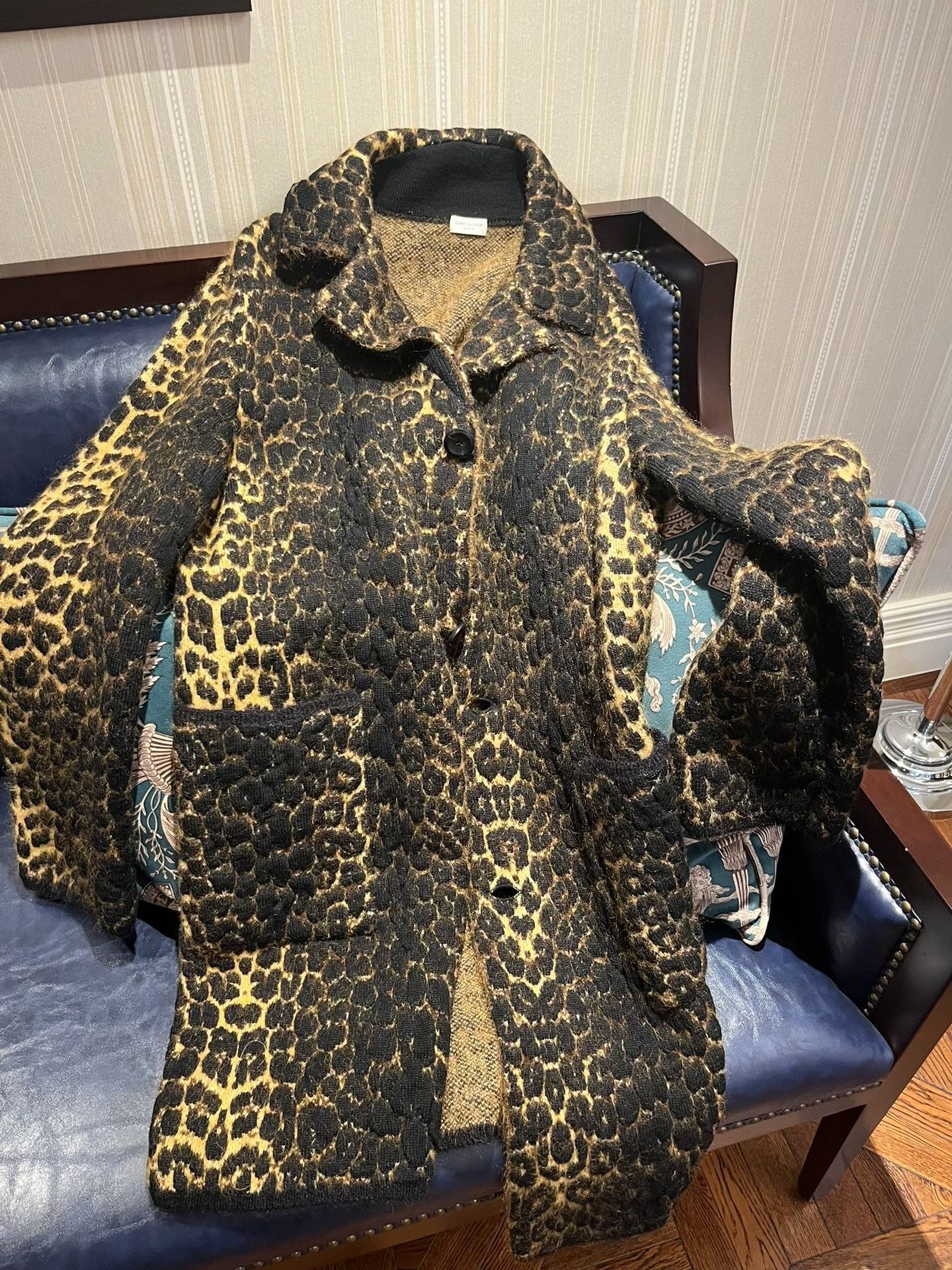 Yves Saint Laurent Saint Laurent Leopard Wool Mohair Coat Size M / US 6-8 / IT 42-44 - 2 Thumbnail