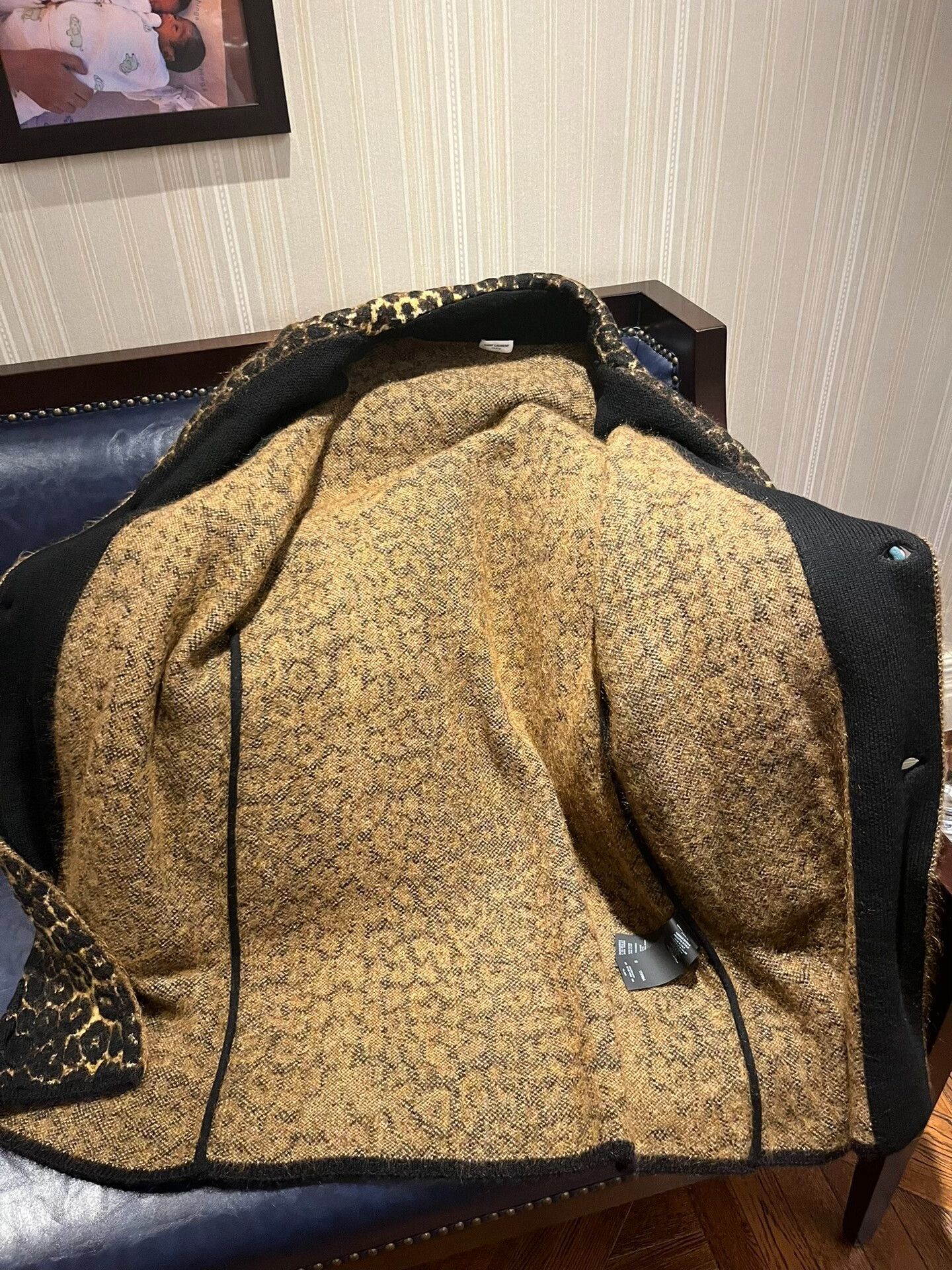 Yves Saint Laurent Saint Laurent Leopard Wool Mohair Coat Size M / US 6-8 / IT 42-44 - 9 Thumbnail