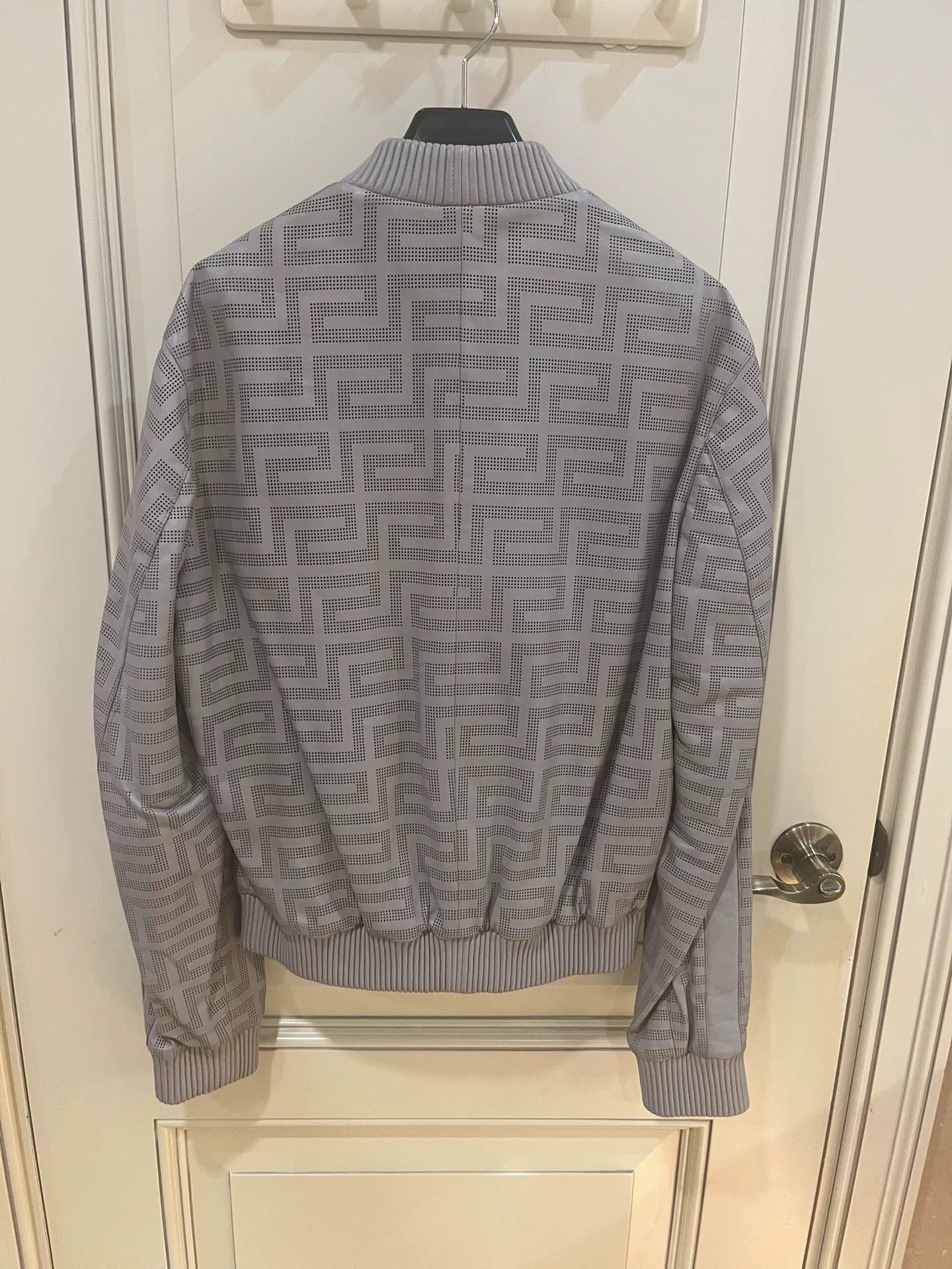 Versace Versace Greca Gray Leather Jacket 48 Size US M / EU 48-50 / 2 - 5 Thumbnail