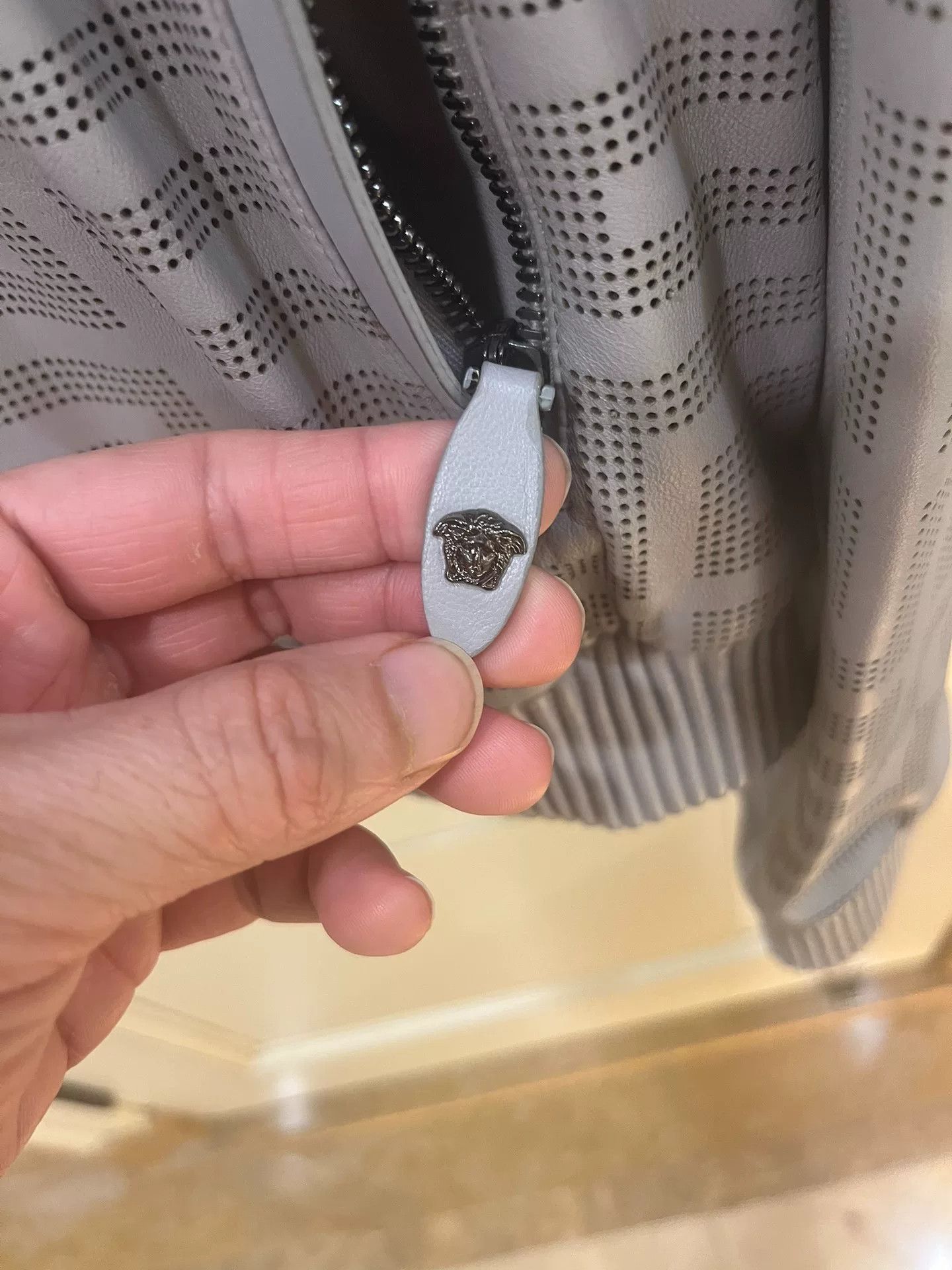 Versace Versace Greca Gray Leather Jacket 48 Size US M / EU 48-50 / 2 - 4 Thumbnail