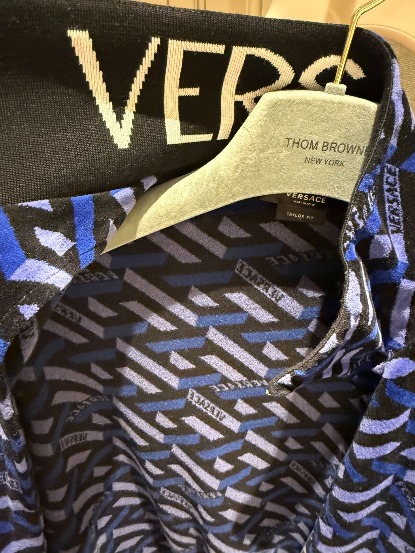 Versace Versace Blue Velvet Logo Jacket Size US M / EU 48-50 / 2 - 3 Thumbnail