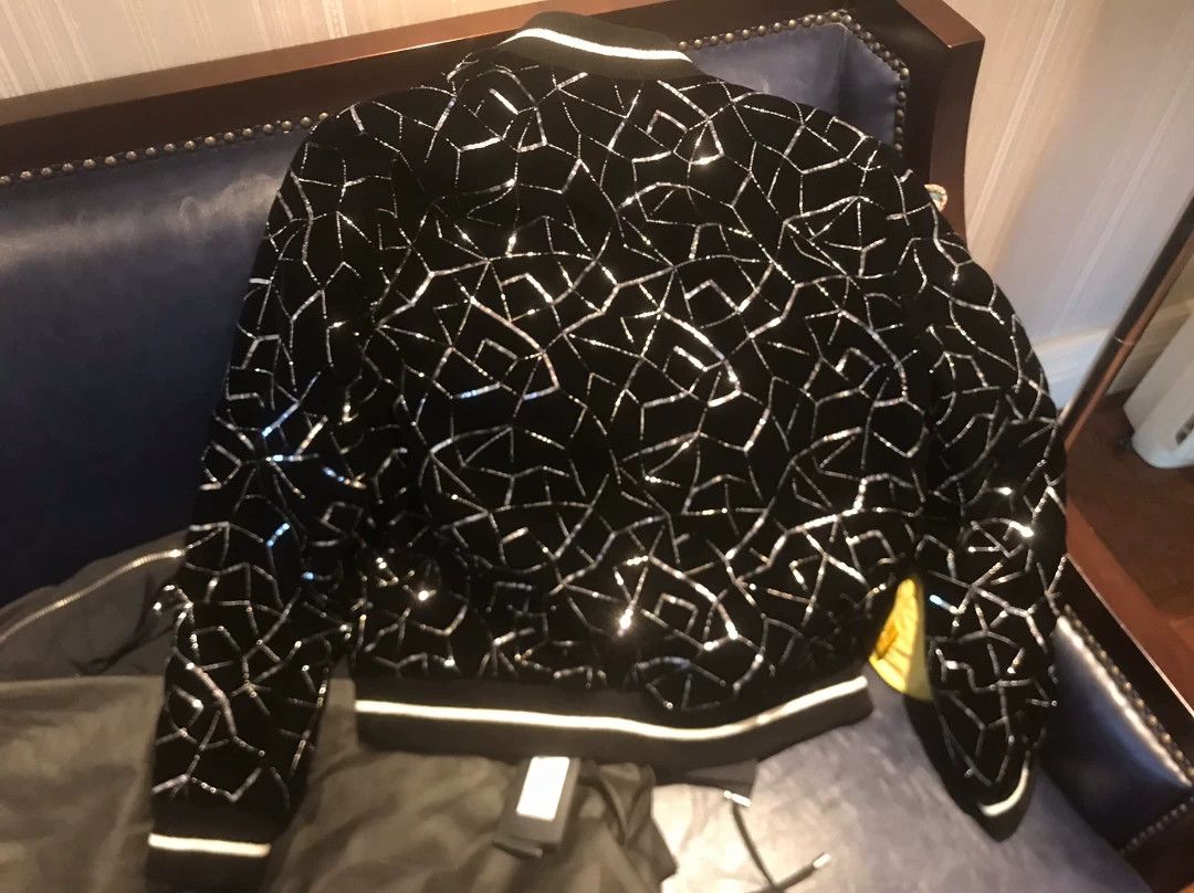 Saint Laurent Paris Saint Laurent Silver Sequin Teddy Jacket Size US M / EU 48-50 / 2 - 6 Thumbnail