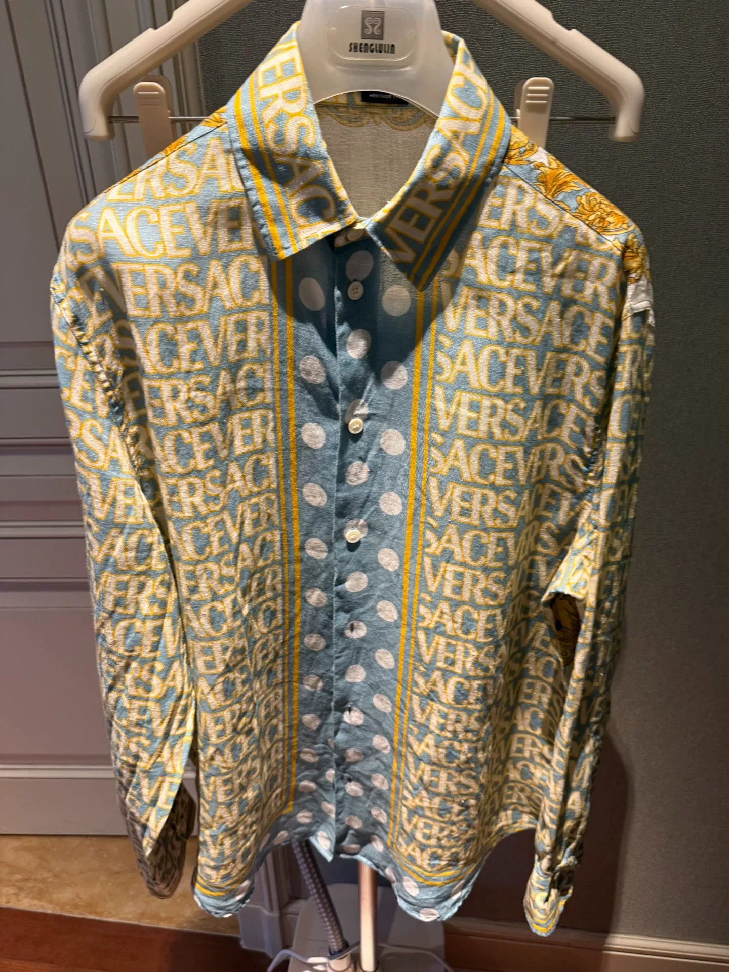 Versace Versace Polka Dot Baroque Print Shirt Size US S / EU 44-46 / 1 - 2 Thumbnail