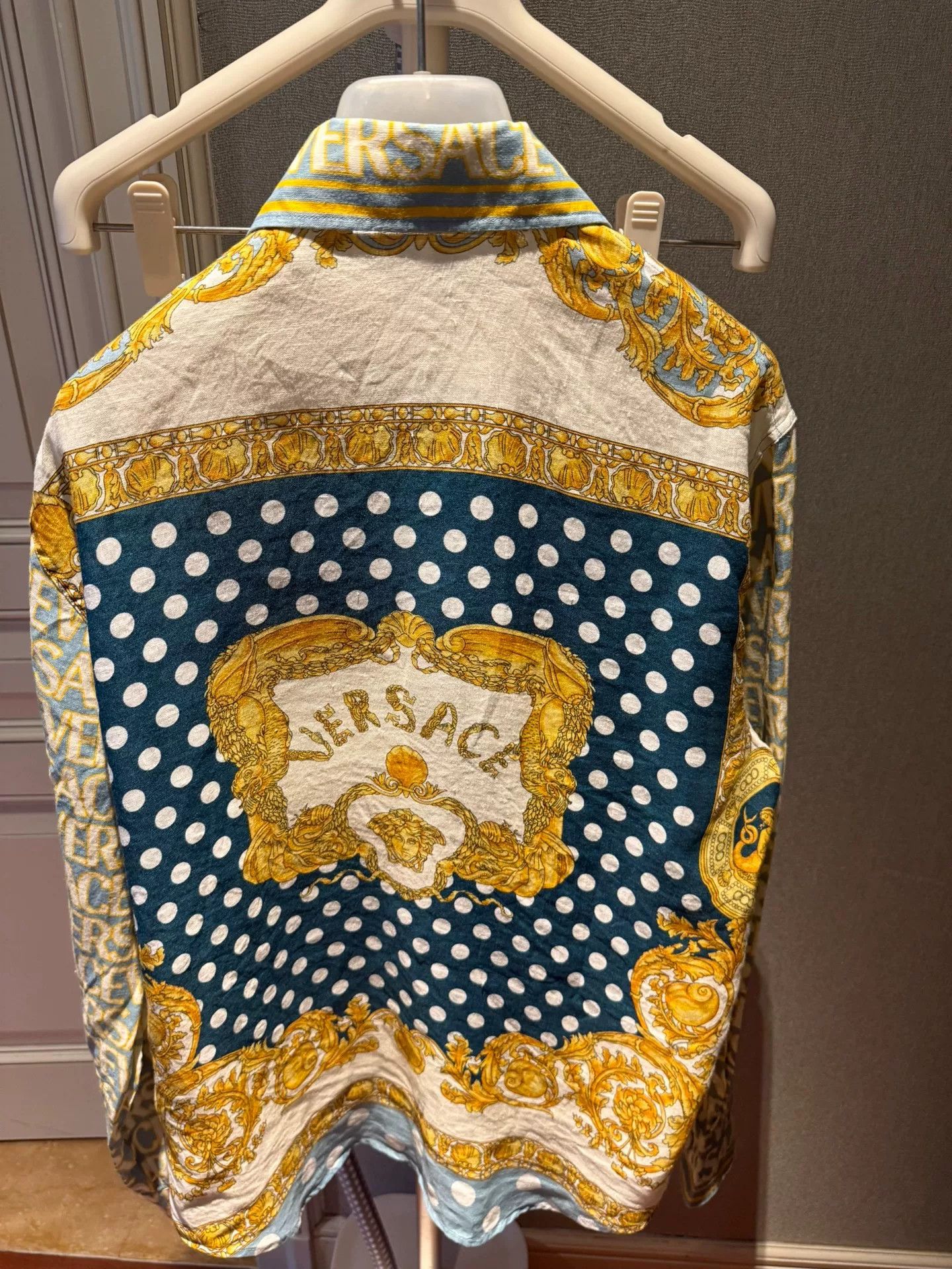 Versace Versace Polka Dot Baroque Print Shirt Size US S / EU 44-46 / 1 - 6 Thumbnail