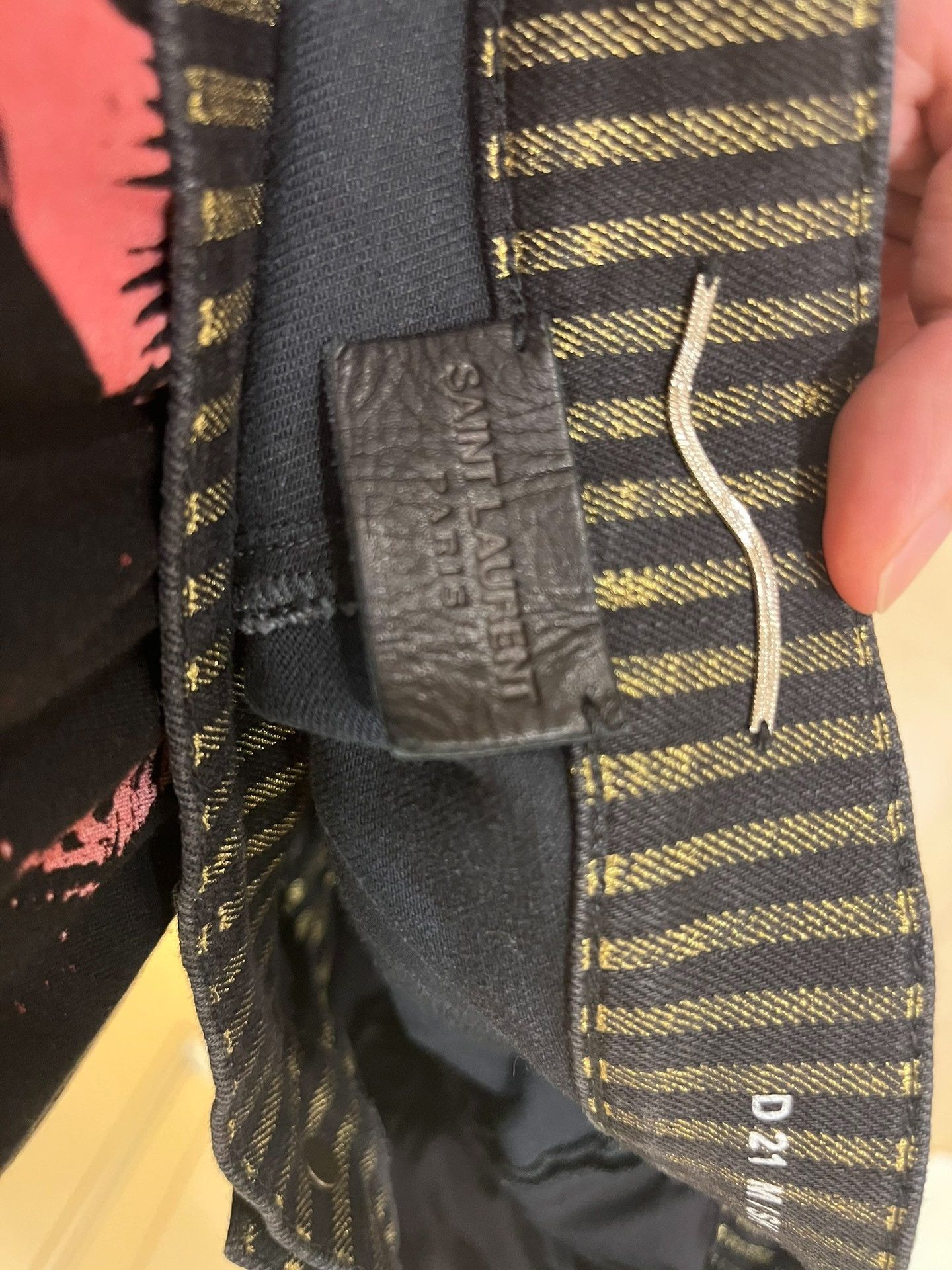 Saint Laurent Paris Saint Laurent Gold Stripe Jeans D21 29 Size US 29 - 6 Thumbnail