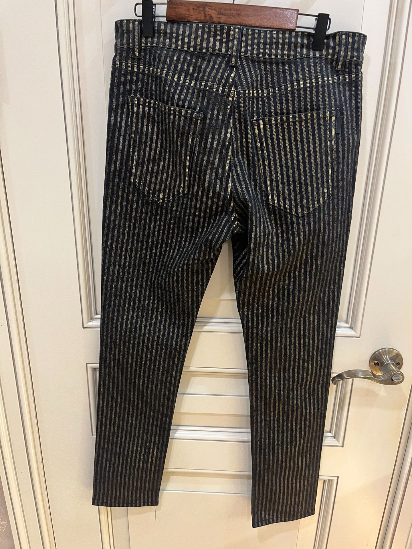 Saint Laurent Paris Saint Laurent Gold Stripe Jeans D21 29 Size US 29 - 4 Thumbnail