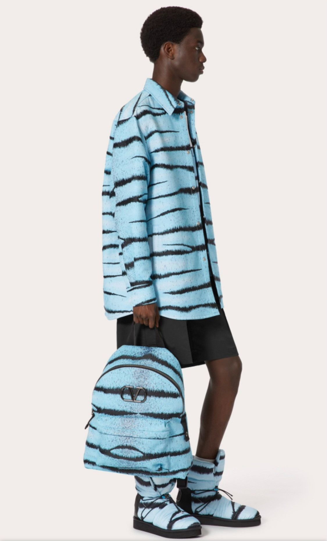 Valentino Valentino 1967 Blue Tiger Stripe Trench Coat Size US S / EU 44-46 / 1 - 8 Thumbnail