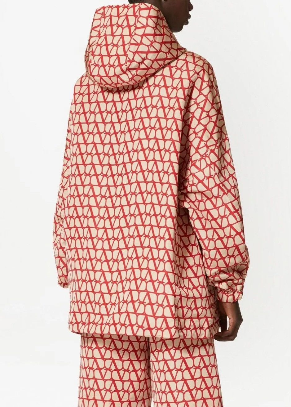Valentino Valentino Red Logo Print Silk Hooded Jacket Size US S / EU 44-46 / 1 - 2 Thumbnail