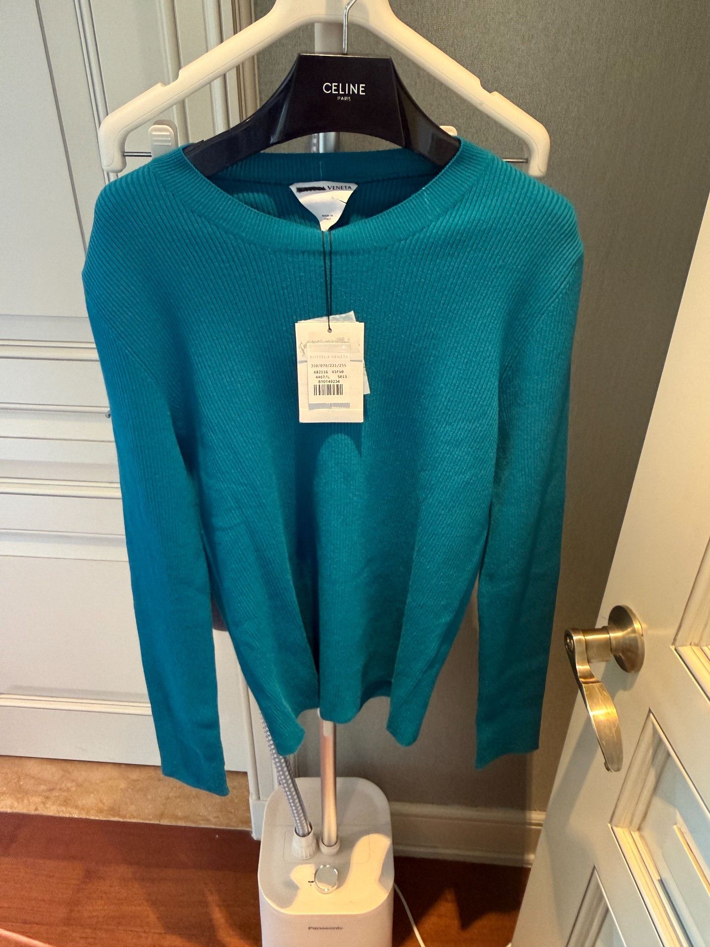 Bottega Veneta Bottega Veneta Blue Wool Knit Cardigan Size US L / EU 52-54 / 3 - 2 Thumbnail