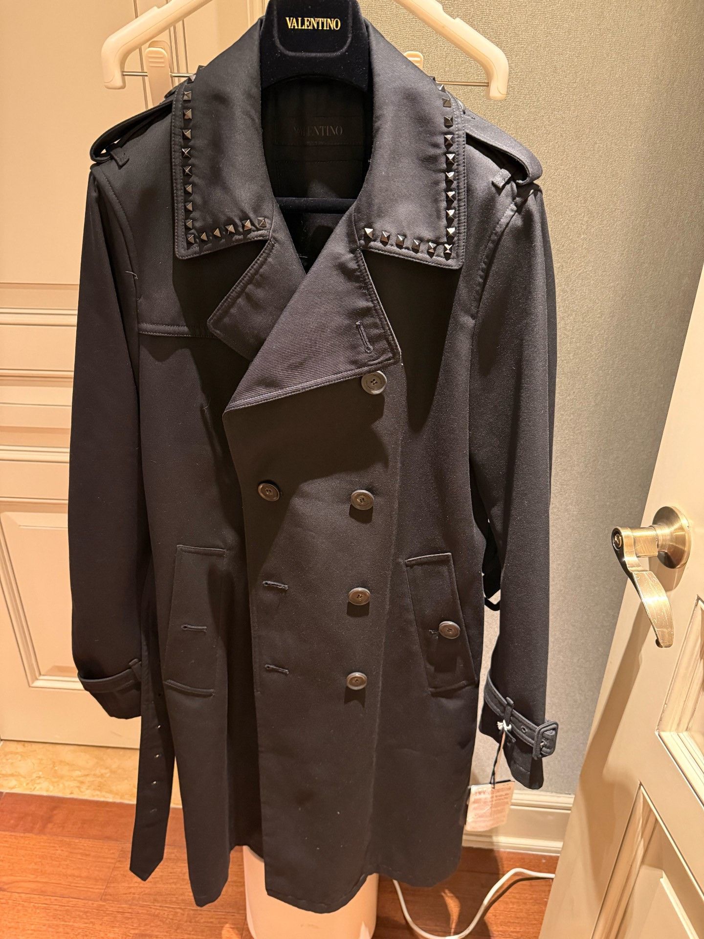 Valentino Valentino Rockstud Black Trench Coat 48 Size US M / EU 48-50 / 2 - 2 Thumbnail