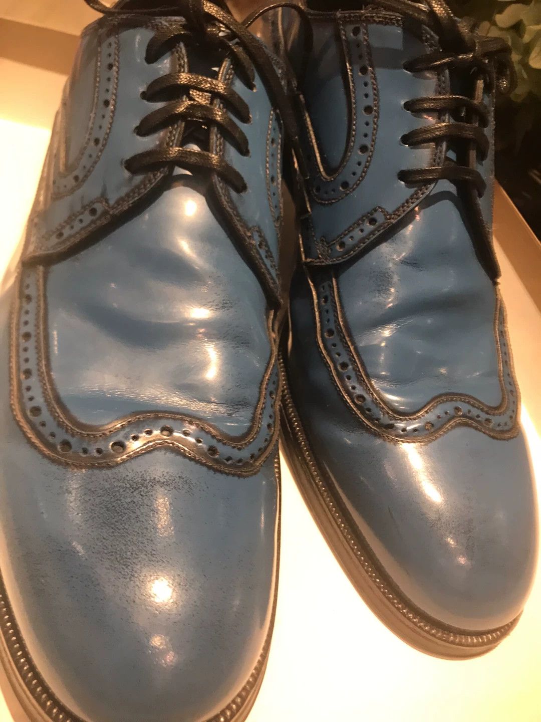Dolce & Gabbana Dolce Gabbana Bright Blue Leather Shoes Size US 7.5 / EU 40-41 - 9 Thumbnail