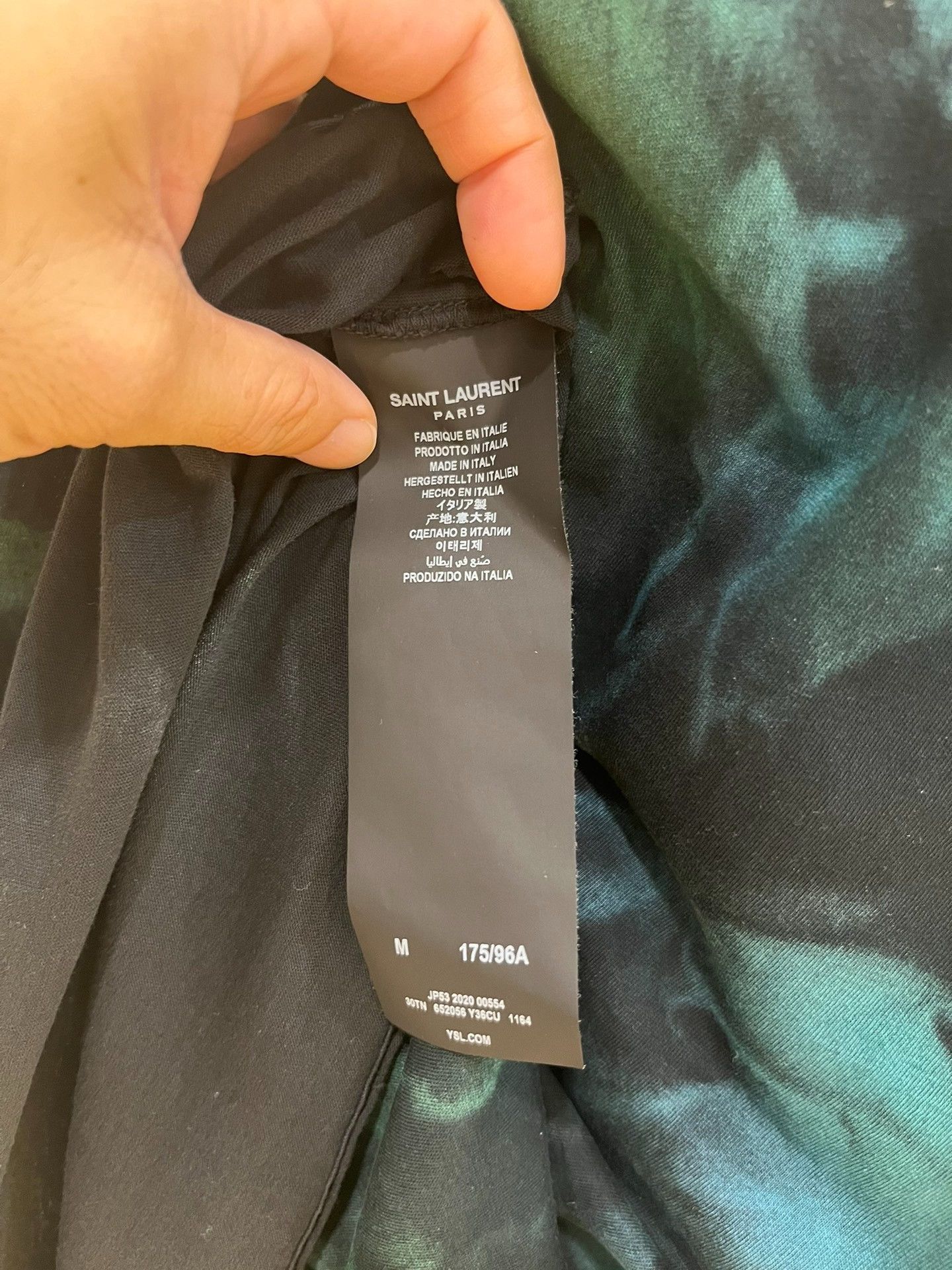 Saint Laurent Paris Saint Laurent Green Dyed T-Shirt Size US M / EU 48-50 / 2 - 6 Thumbnail