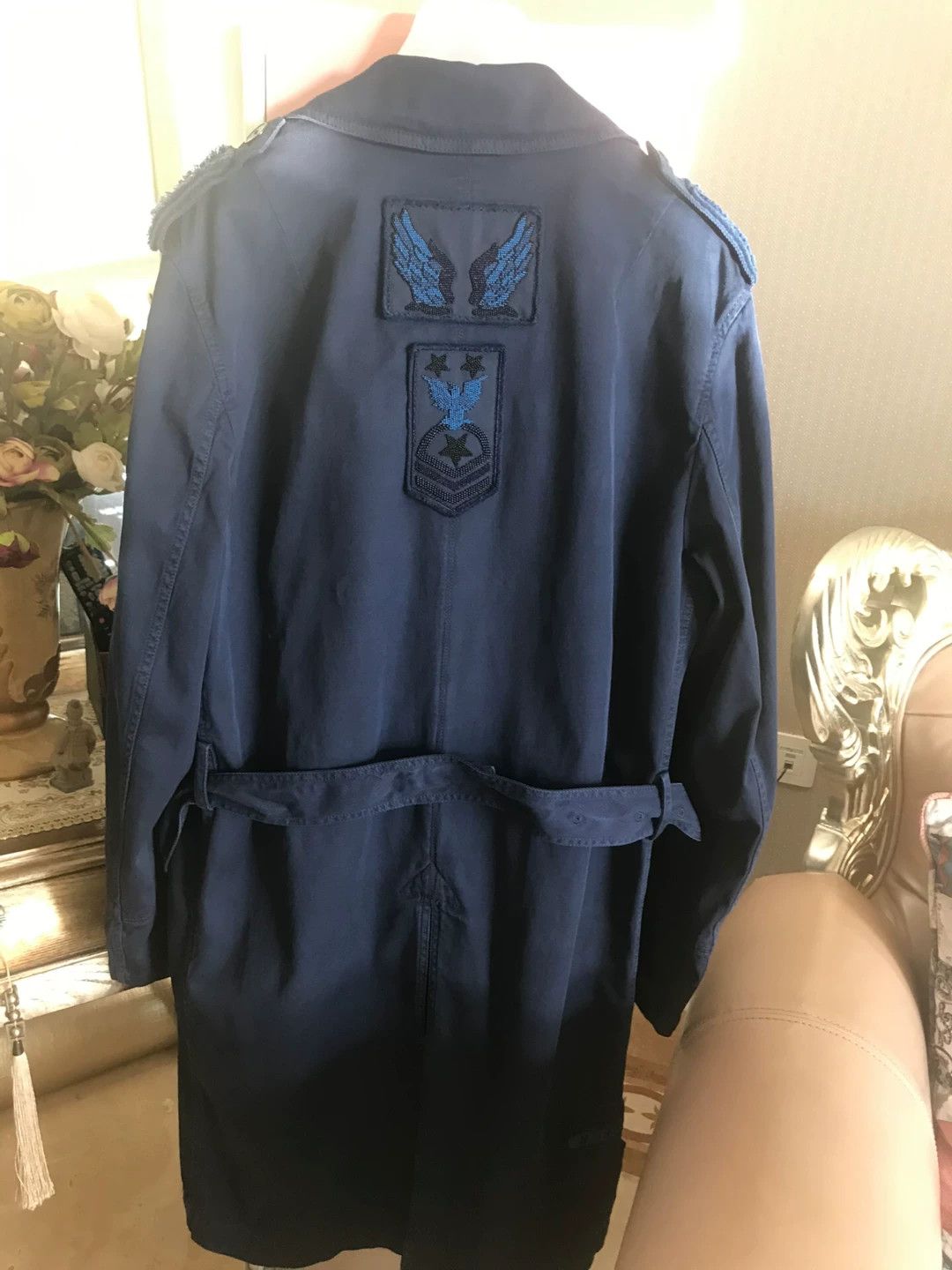 Valentino Valentino Blue Hand-Beaded Trench Coat Size US S / EU 44-46 / 1 - 2 Thumbnail