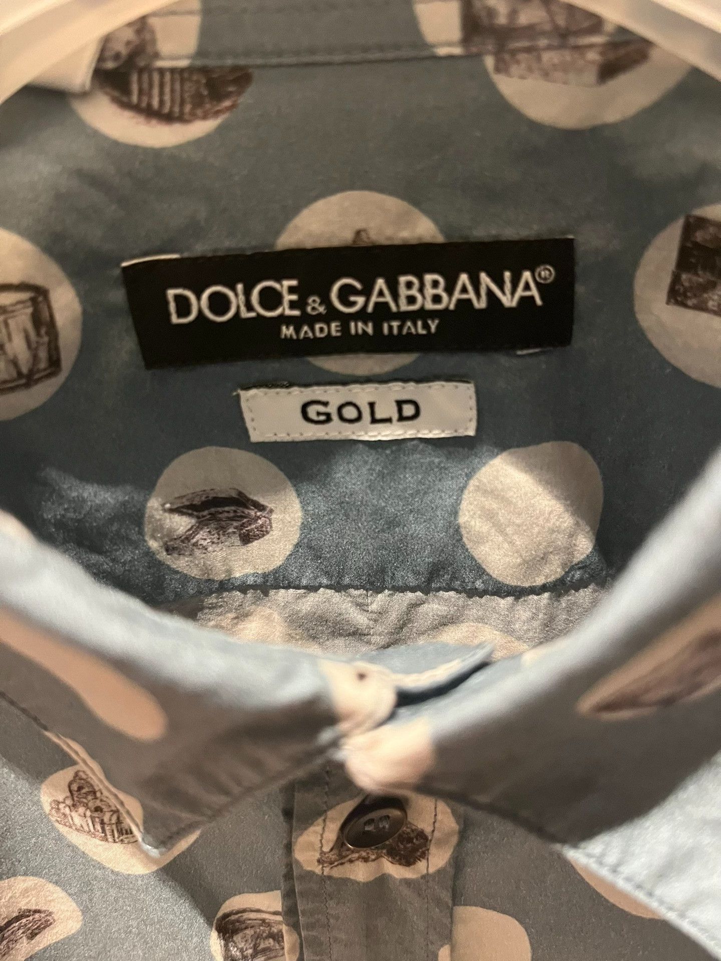 Dolce & Gabbana Dolce & Gabbana Cotton Polka Dot Shirt Size M / US 6-8 / IT 42-44 - 2 Thumbnail