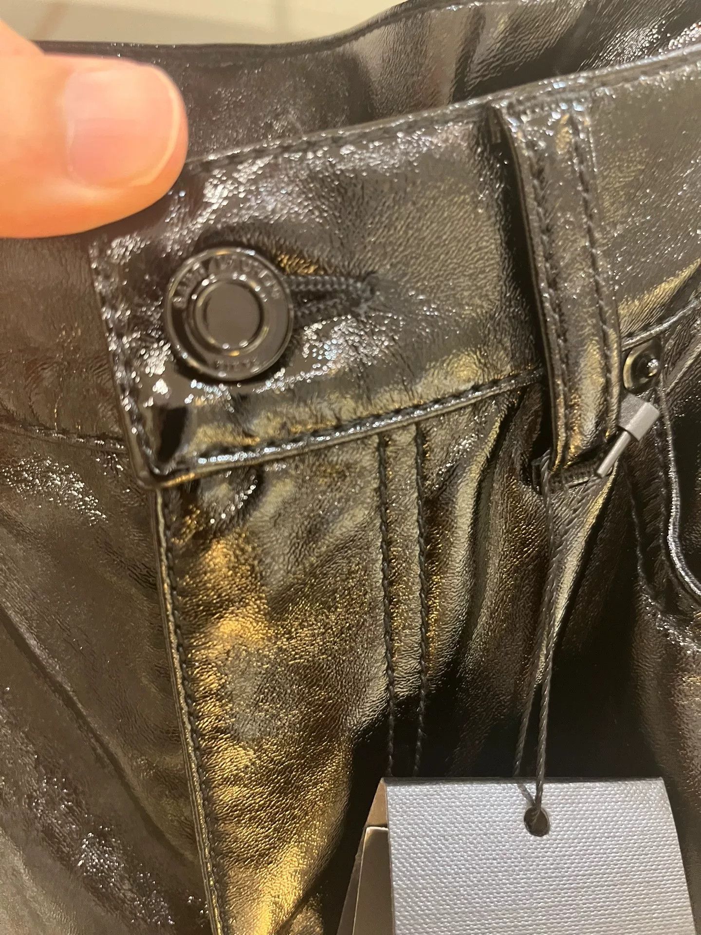Saint Laurent Paris Saint Laurent Black Shiny Coated Skinny Jeans Size US 29 - 8 Thumbnail