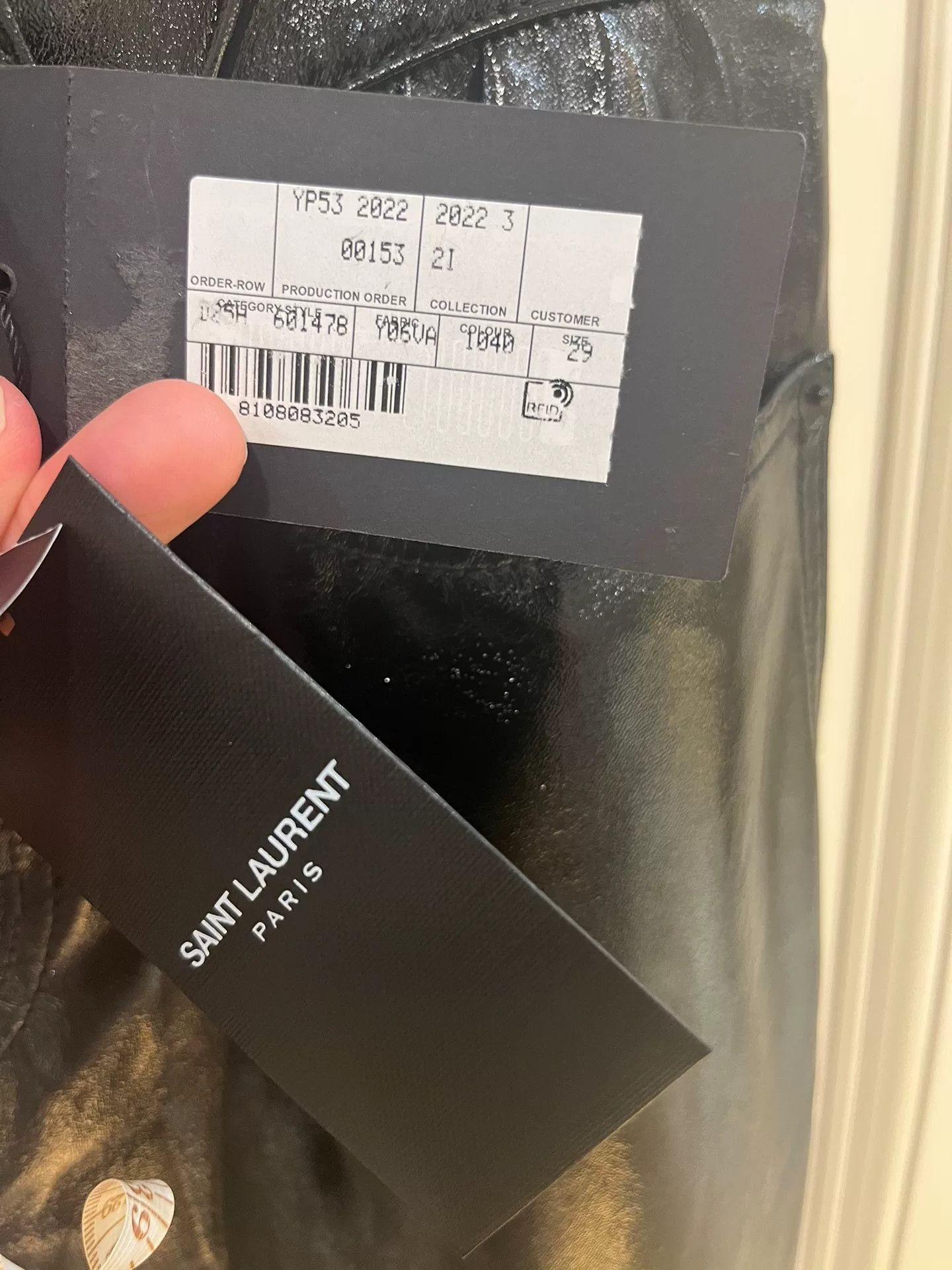 Saint Laurent Paris Saint Laurent Black Shiny Coated Skinny Jeans Size US 29 - 6 Thumbnail