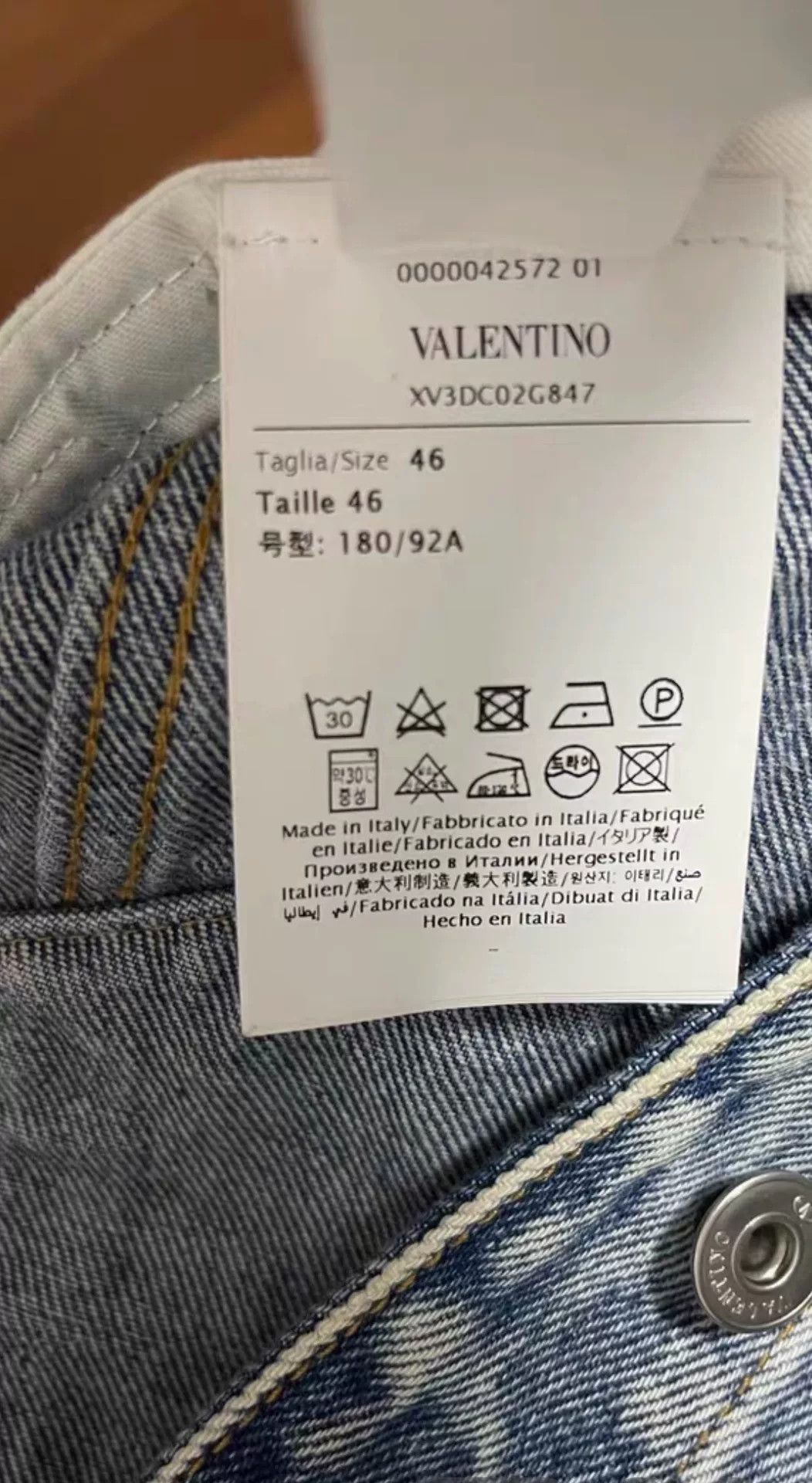 Valentino Valentino White Logo Blue Denim Jacket Size US S / EU 44-46 / 1 - 9 Thumbnail