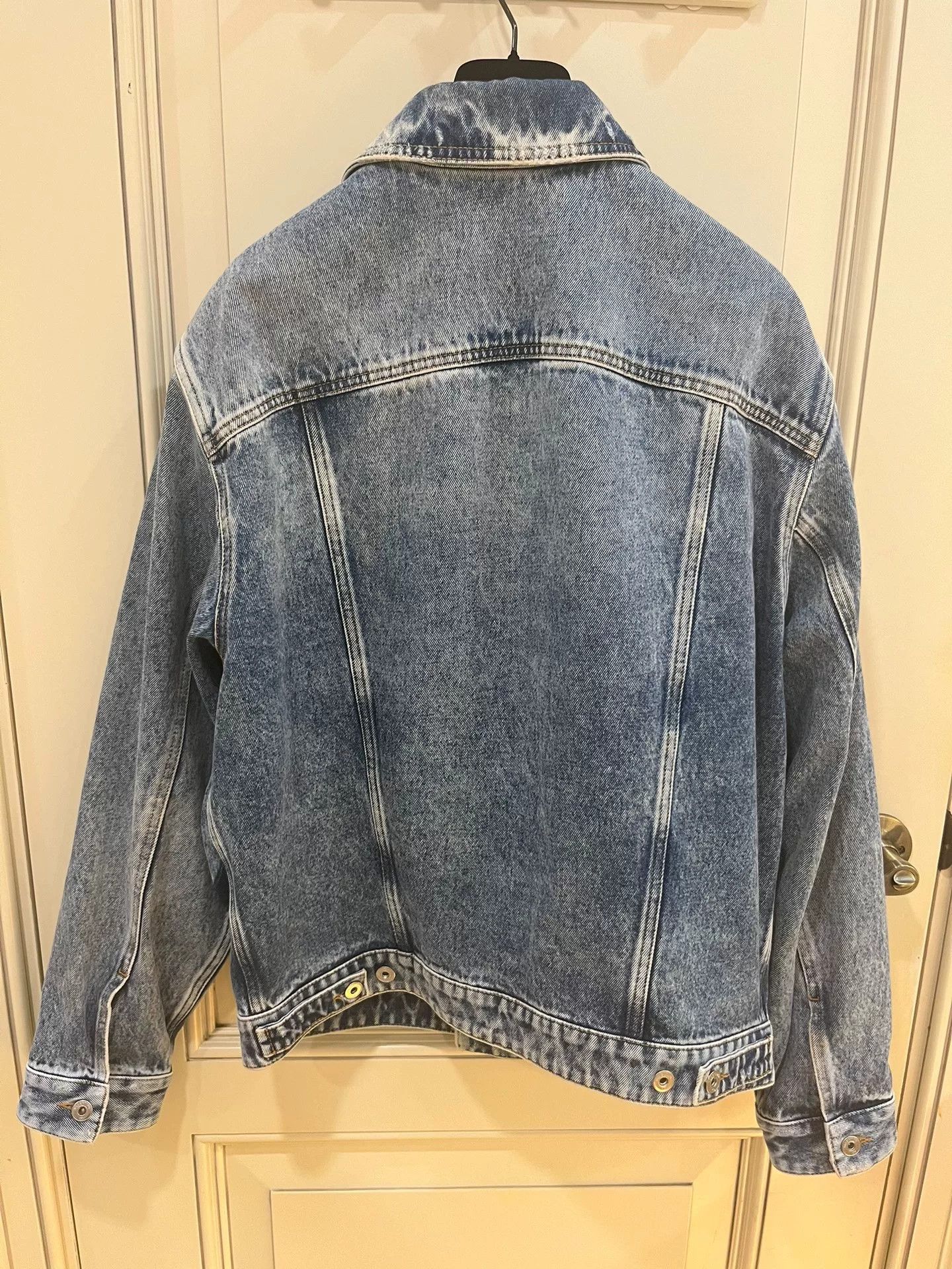 Valentino Valentino White Logo Blue Denim Jacket Size US S / EU 44-46 / 1 - 4 Thumbnail