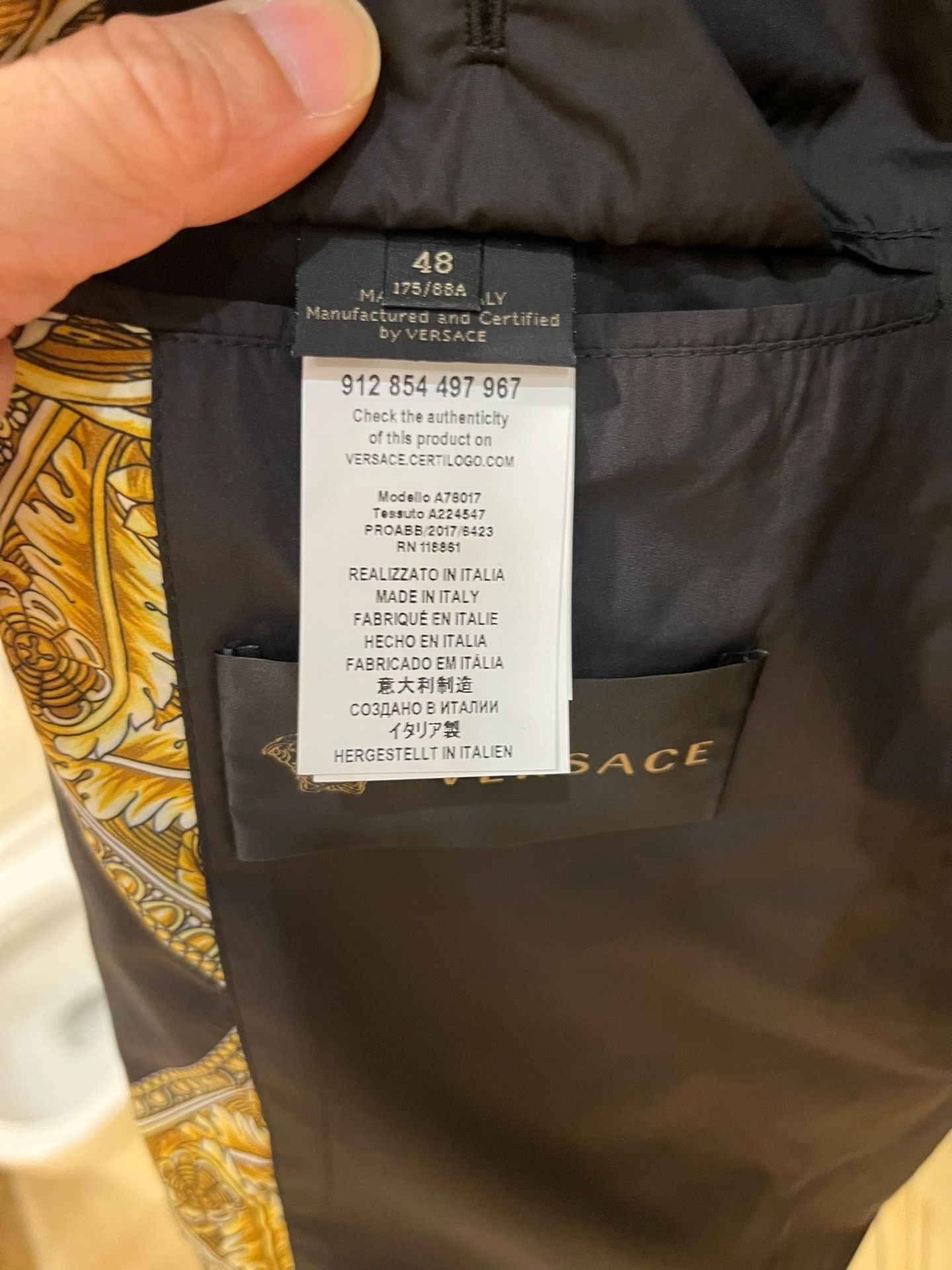 Versace Versace Gold Baroque Print Hooded Jacket Size US M / EU 48-50 / 2 - 8 Thumbnail