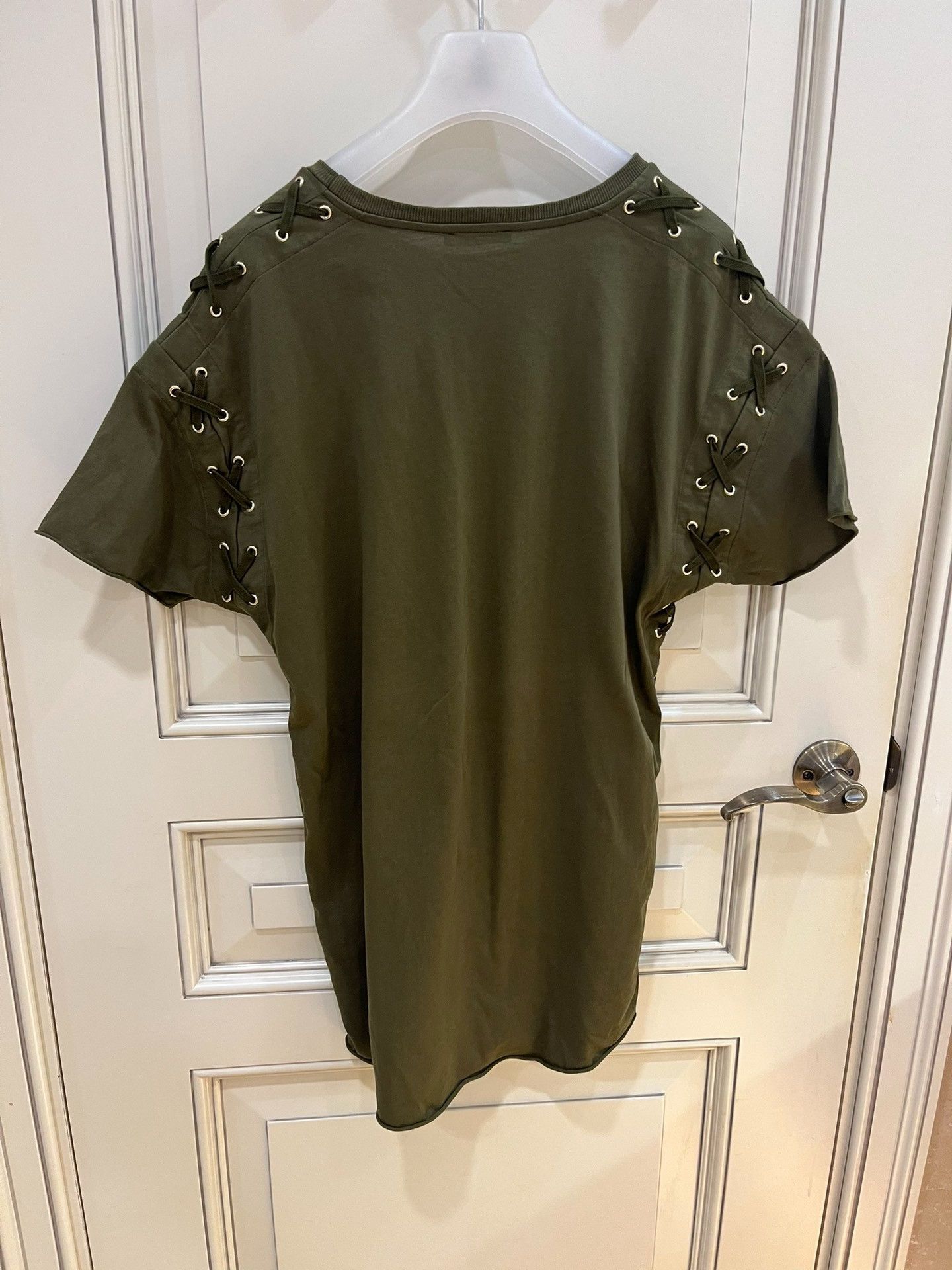 Balmain Balmain Olive Green Rope Detail T-shirt Size US M / EU 48-50 / 2 - 7 Thumbnail