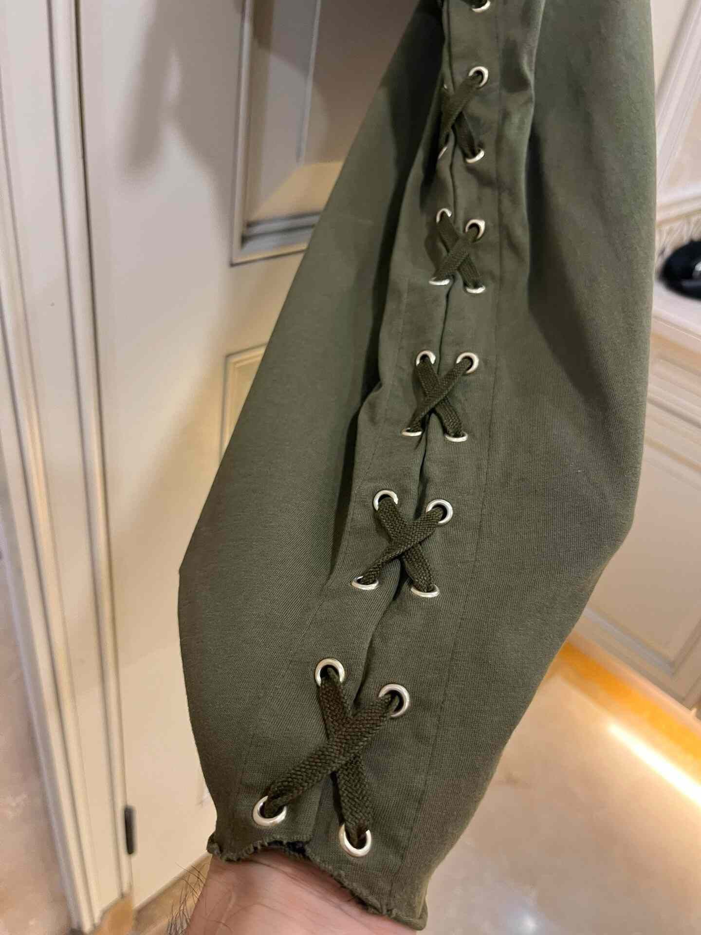 Balmain Balmain Olive Green Rope Detail T-shirt Size US M / EU 48-50 / 2 - 4 Thumbnail