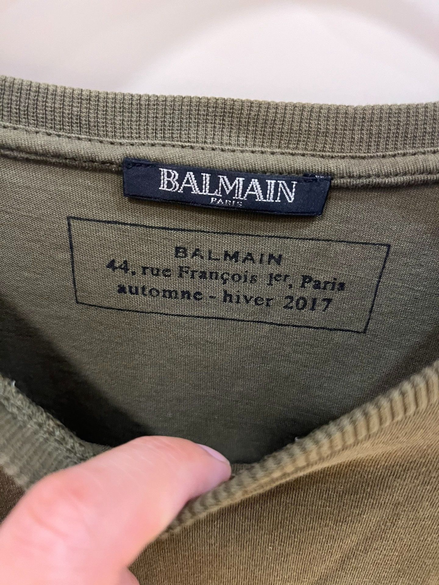 Balmain Balmain Olive Green Rope Detail T-shirt Size US M / EU 48-50 / 2 - 2 Thumbnail