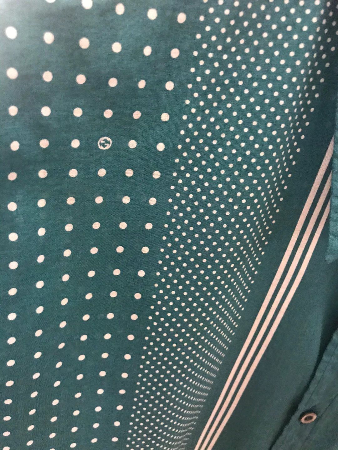 Gucci Gucci Green Polka Dot Stripe Shirt Size US L / EU 52-54 / 3 - 7 Thumbnail