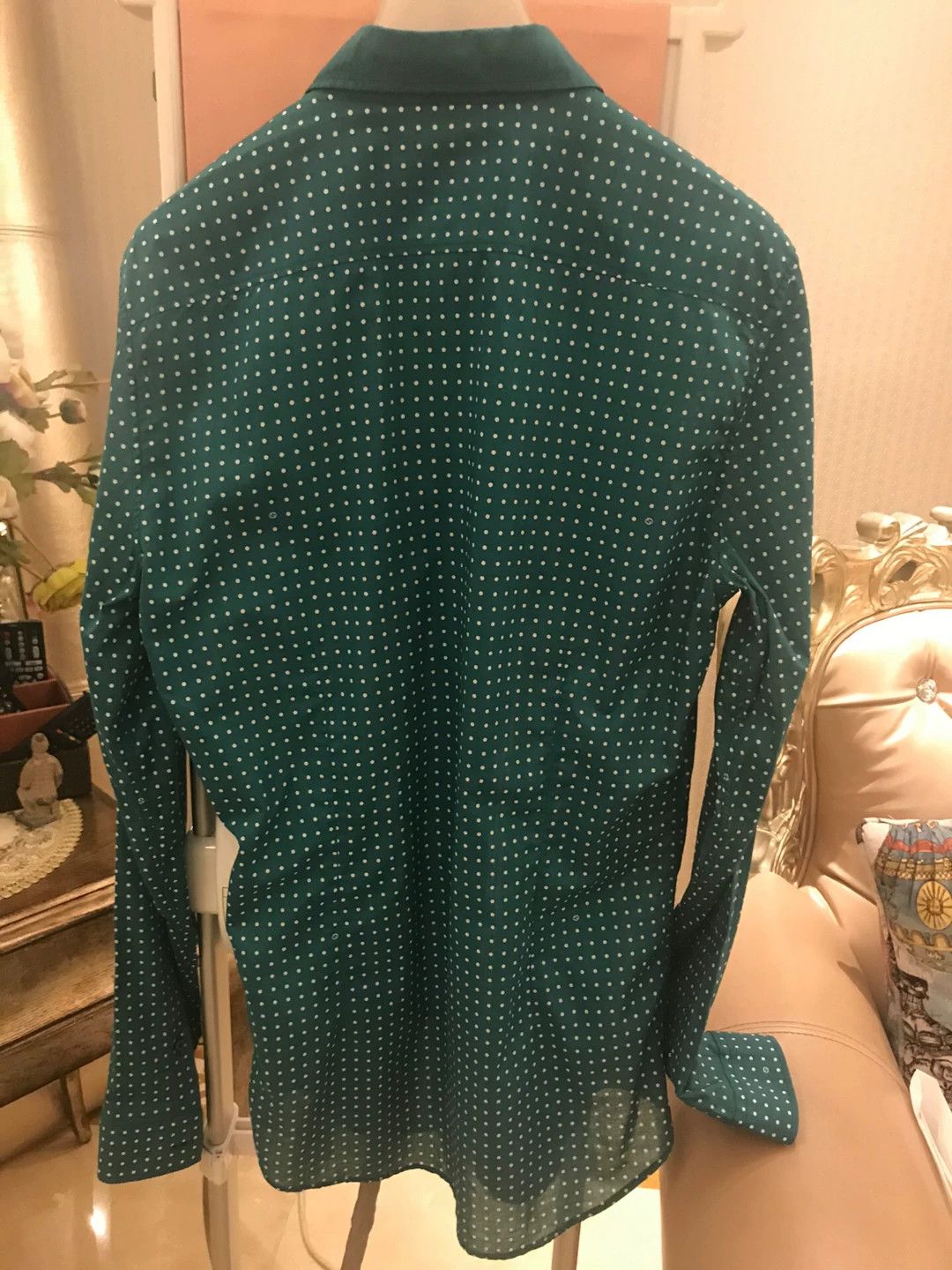 Gucci Gucci Green Polka Dot Stripe Shirt Size US L / EU 52-54 / 3 - 3 Thumbnail