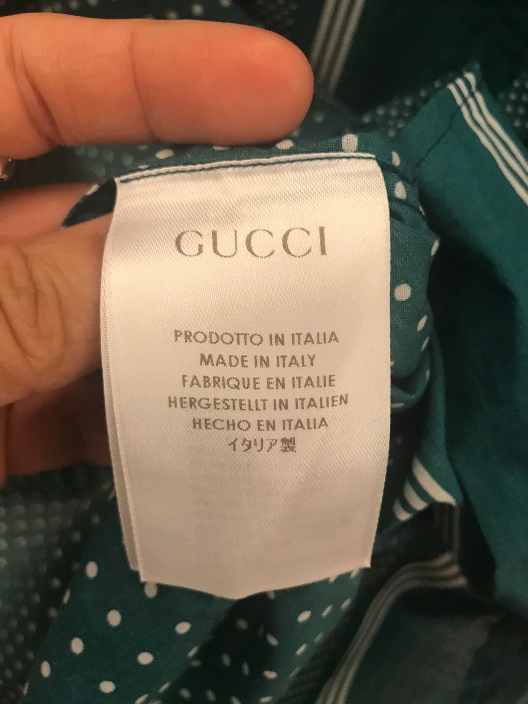 Gucci Gucci Green Polka Dot Stripe Shirt Size US L / EU 52-54 / 3 - 4 Thumbnail