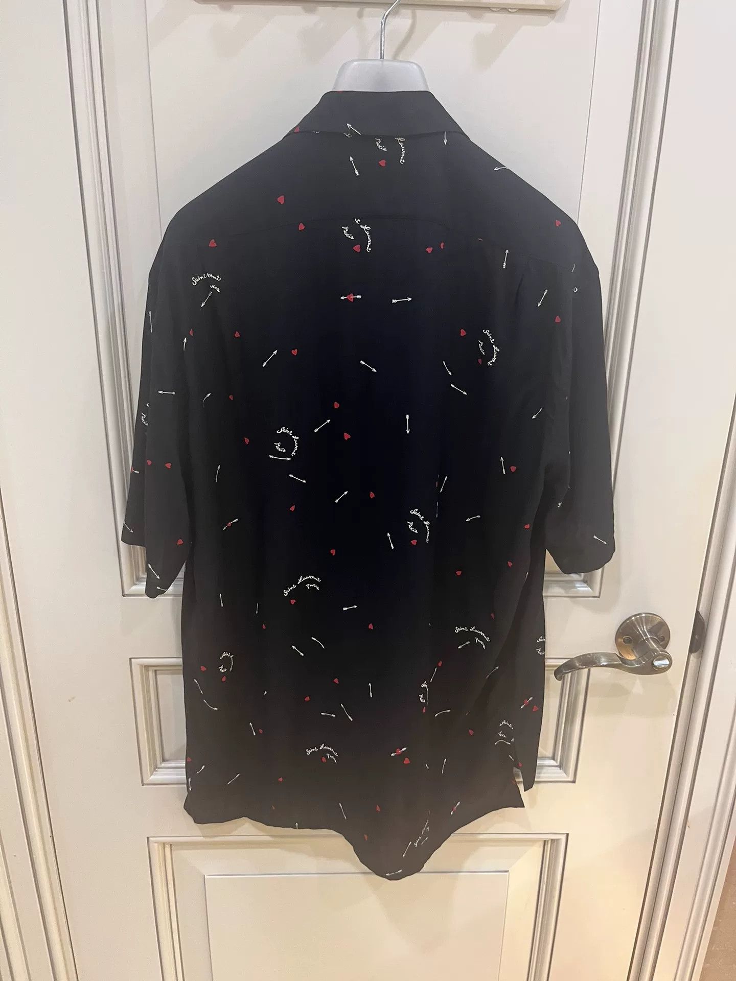 Saint Laurent Paris Saint Laurent Cupid Heart Print Bowling Shirt Size US XXS / EU 40 - 5 Thumbnail