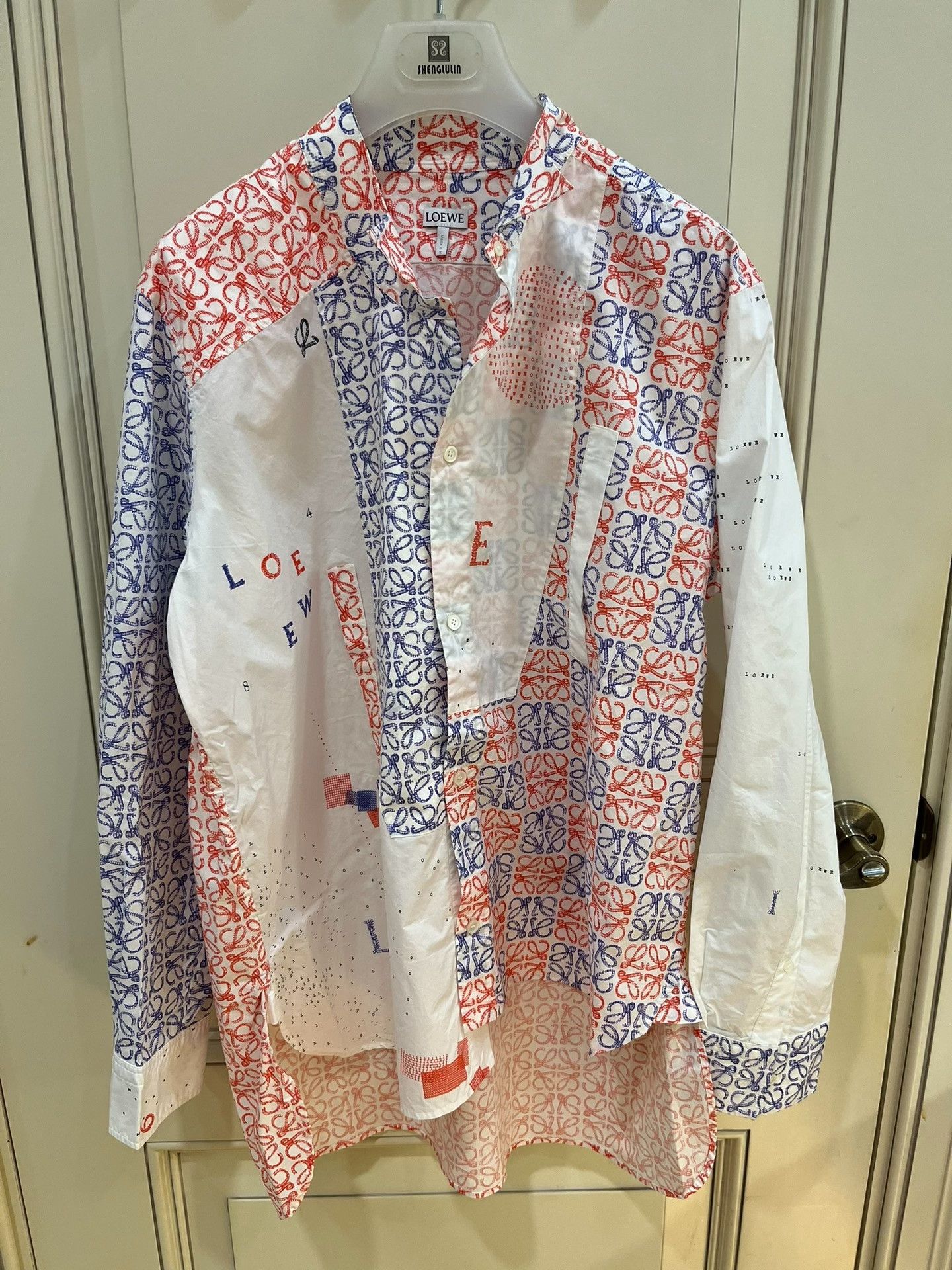 Loewe Loewe Asymmetric Printed Oversized Shirt Size US M / EU 48-50 / 2 - 2 Thumbnail