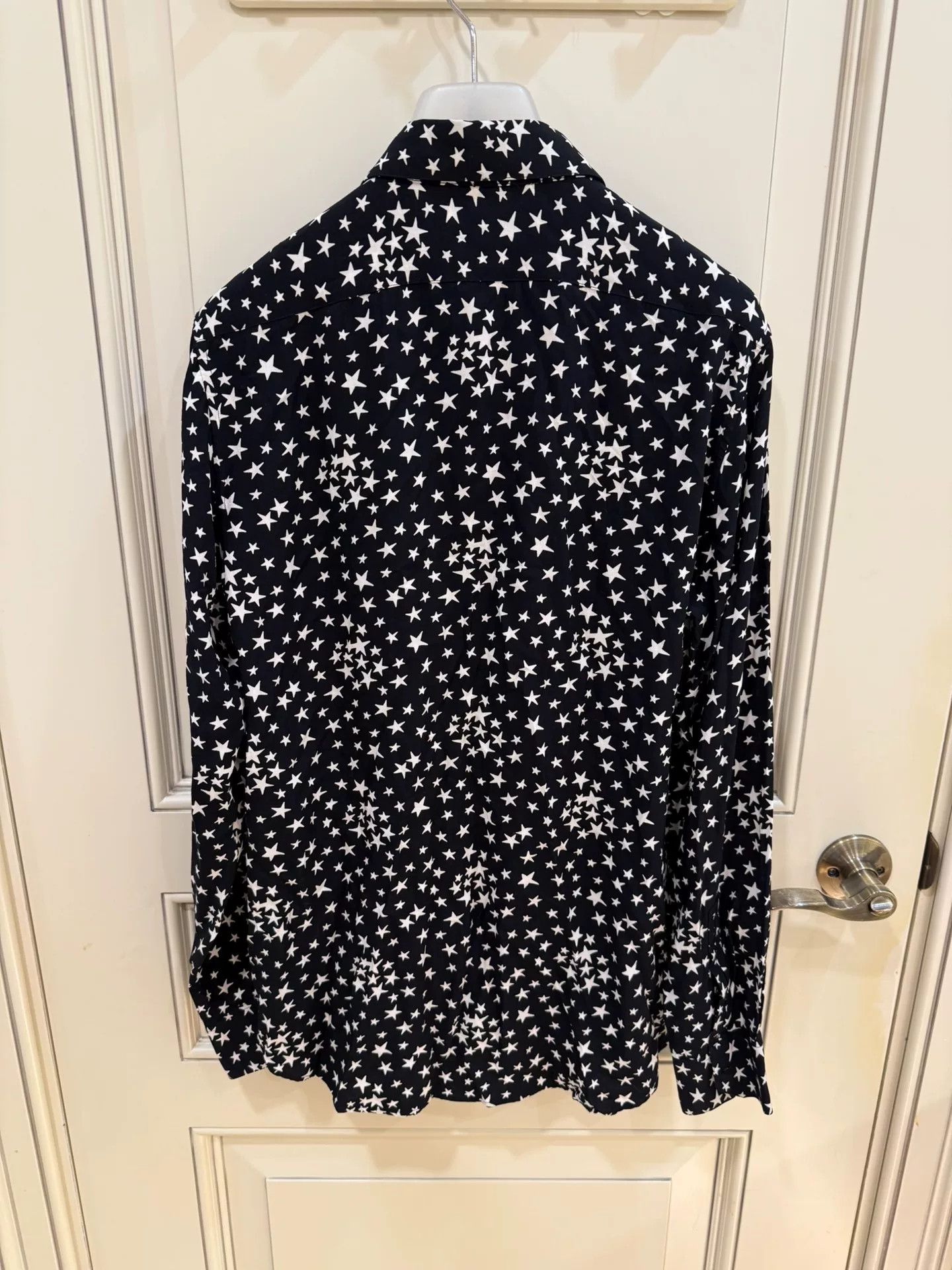 Saint Laurent Paris Saint Laurent Star Print Black Shirt Size US XXS / EU 40 - 8 Thumbnail