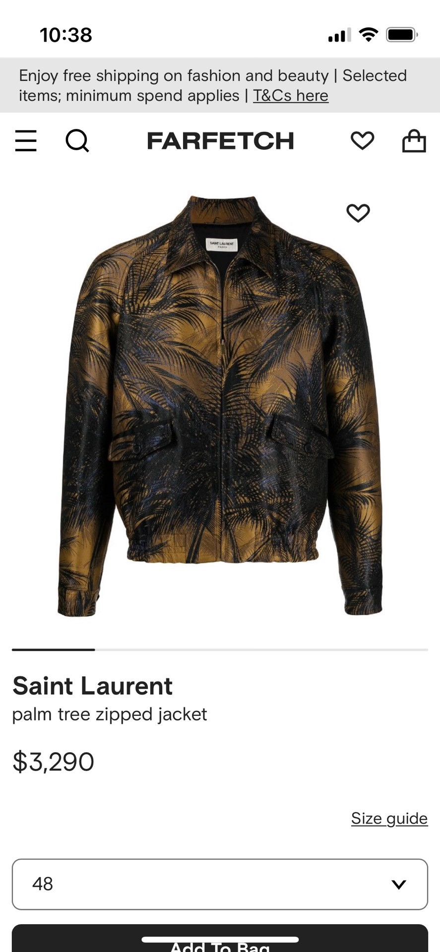 Saint Laurent Paris Saint Laurent Palm Tree Jacquard Jacket Size US S / EU 44-46 / 1 - 4 Thumbnail