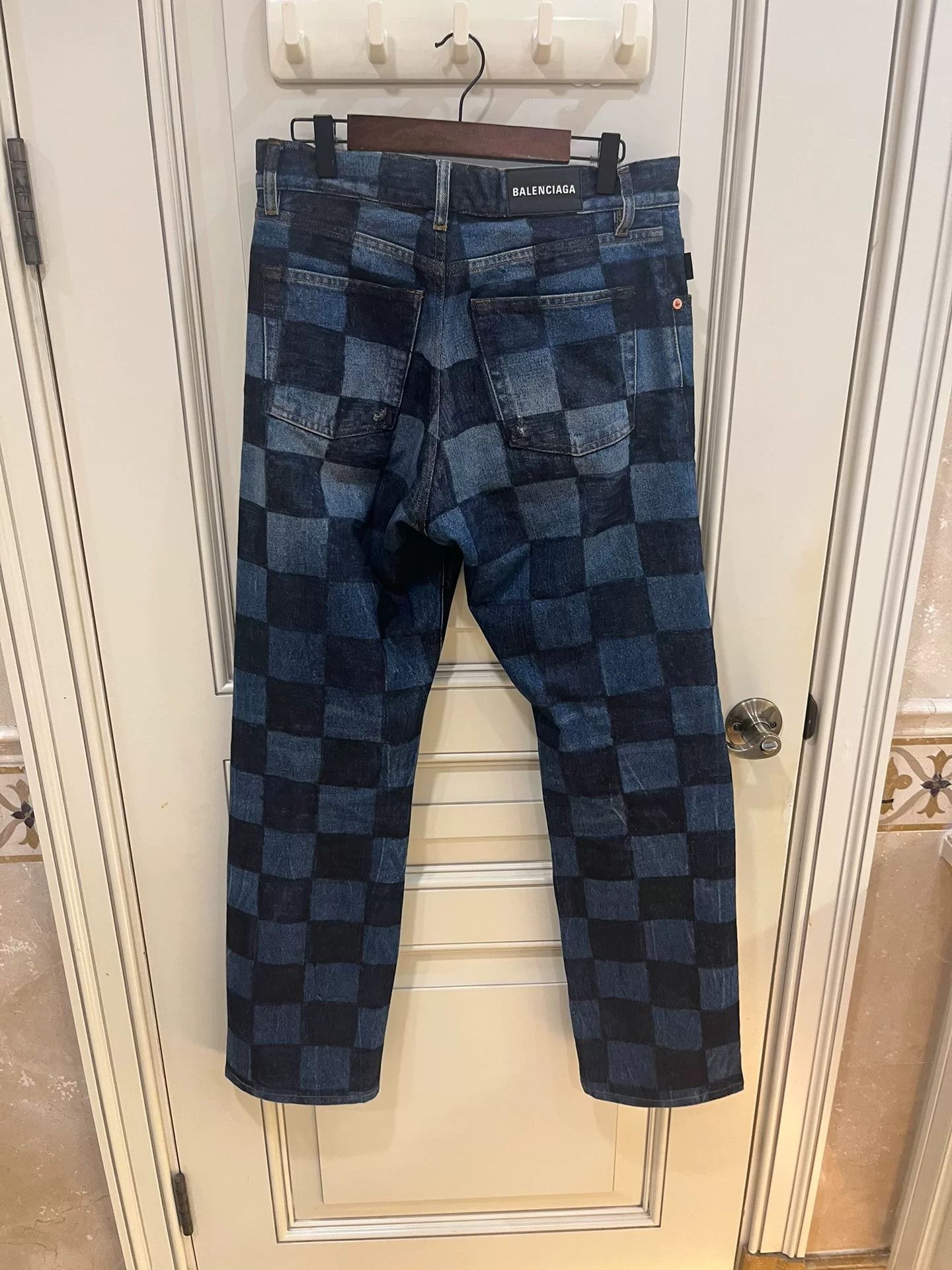Balenciaga Balenciaga Checkerboard Wide-Leg Jeans Size US 30 / EU 46 - 6 Thumbnail